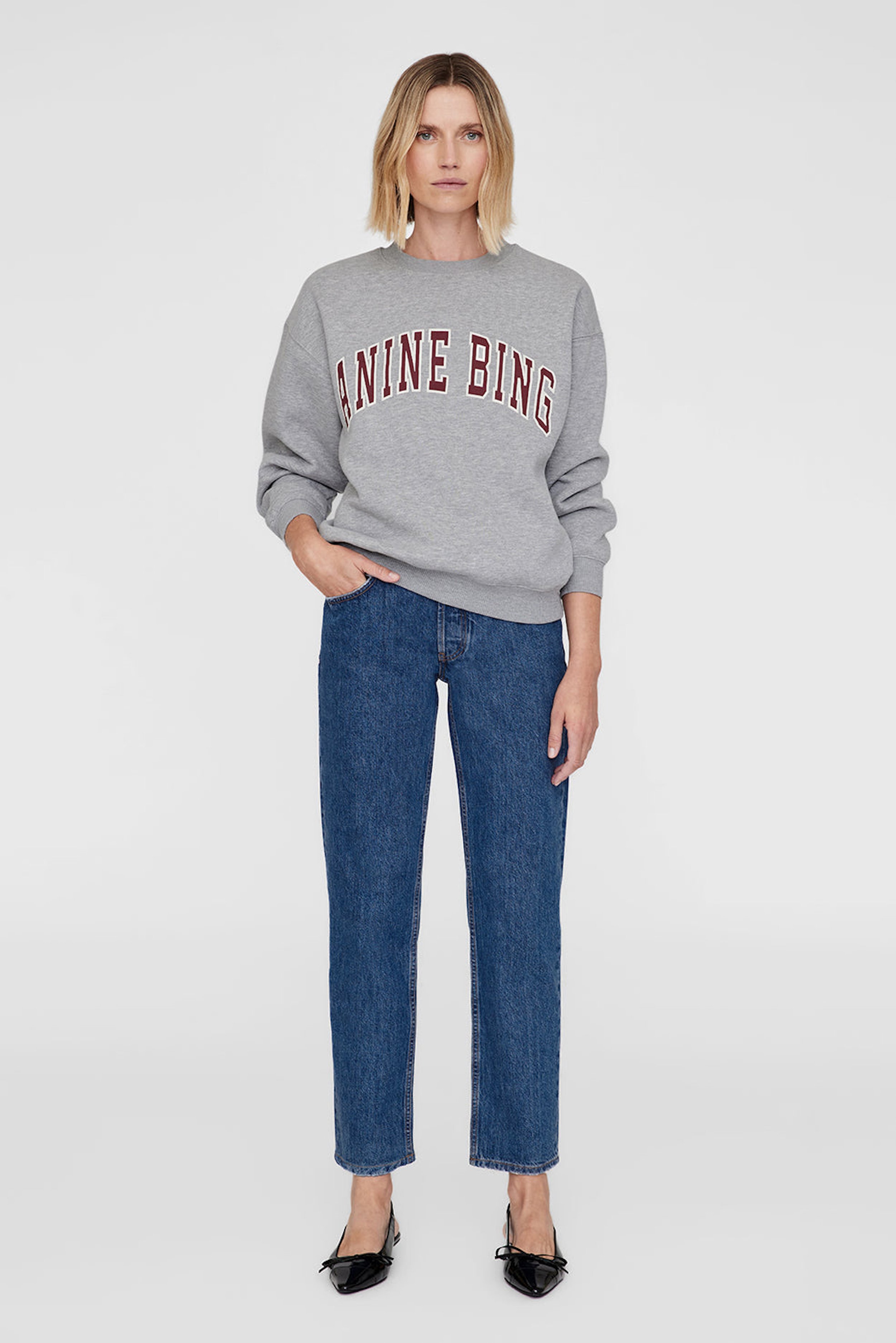 Anine Bing - Spencer Sweat - Medium Heather Grey
