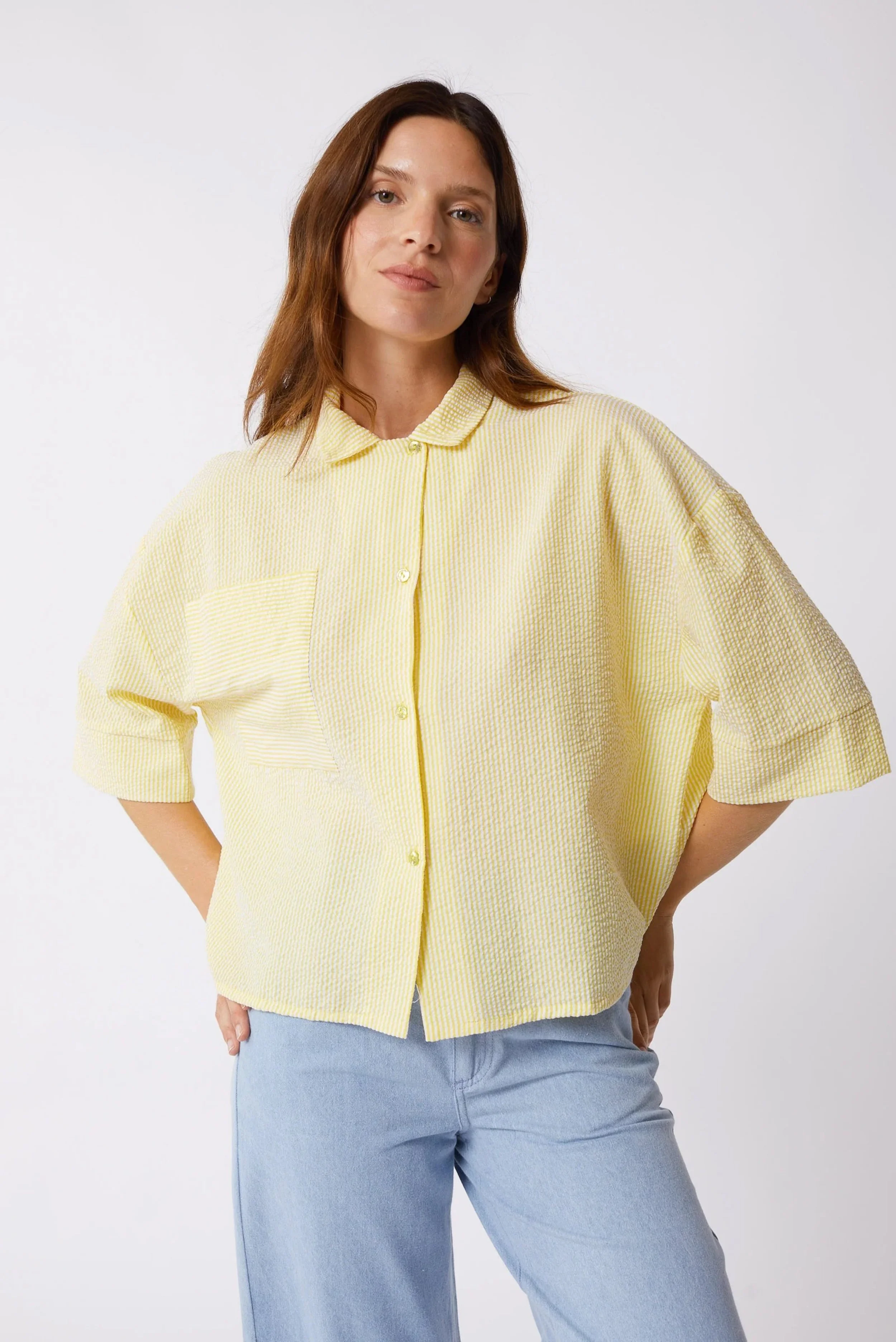 Maevy - Chemise Rayée Vadim - Jaune