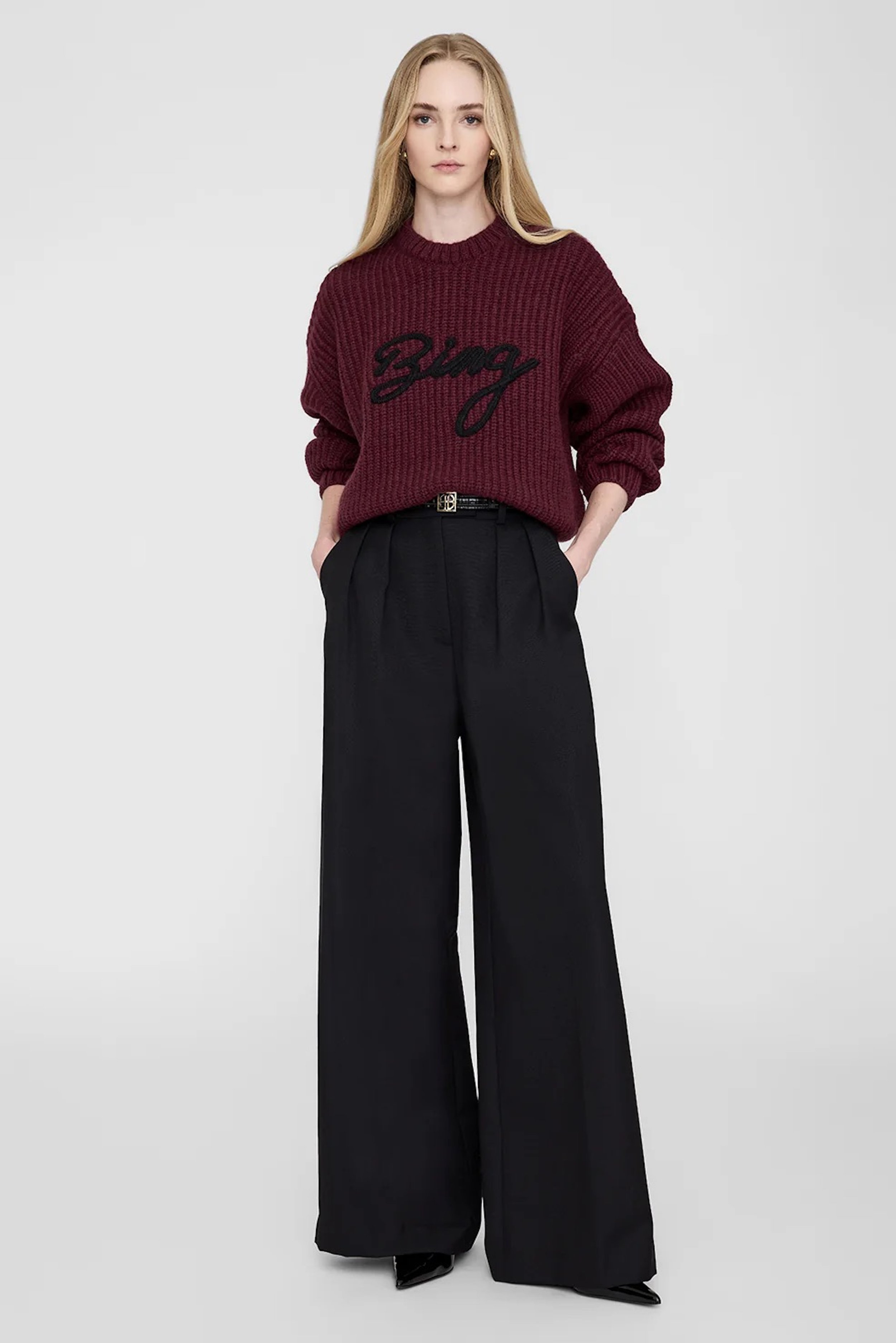 Anine Bing - Sydney Crew Sweater - Burgundy
