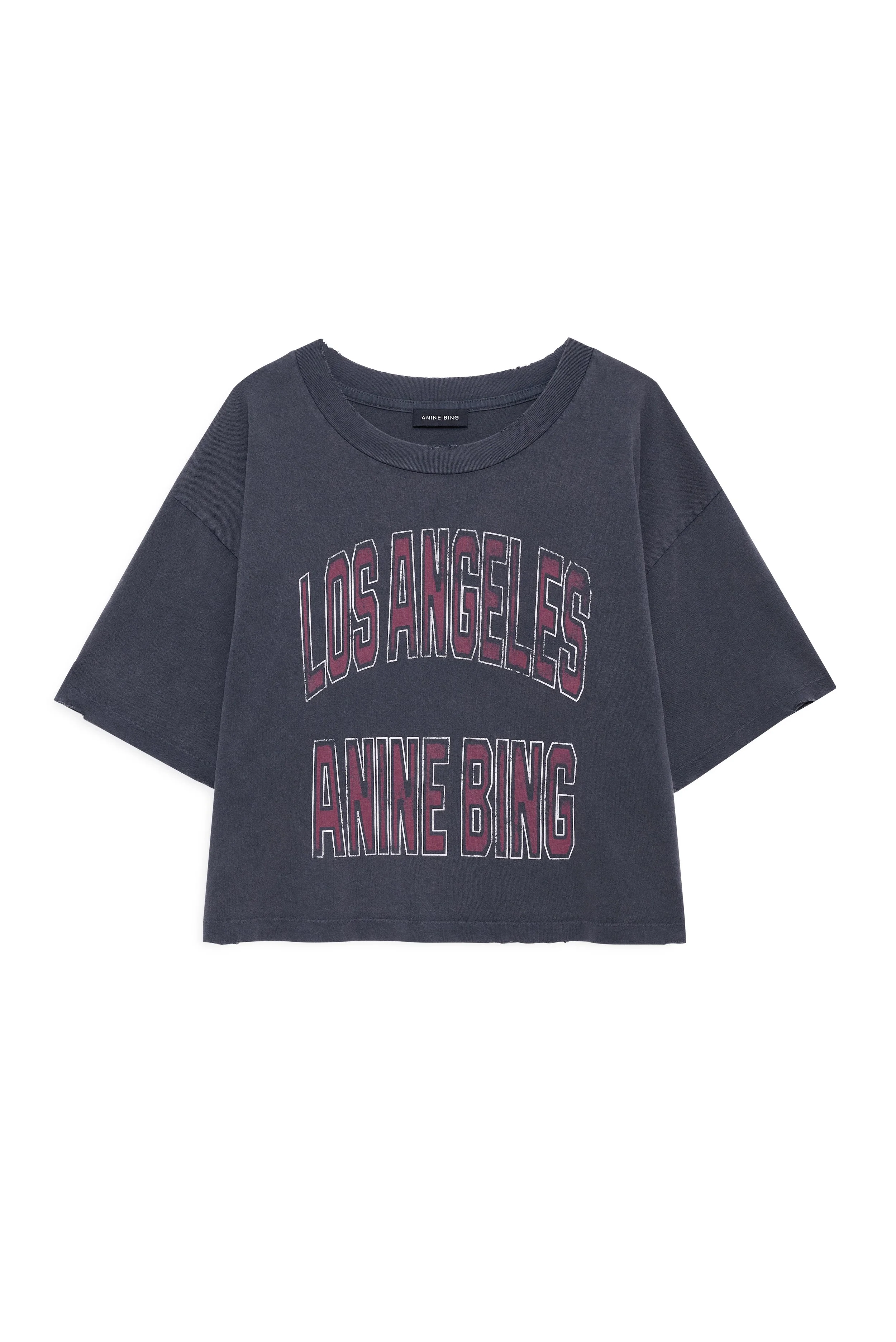 Anine Bing - Johnny Cropped Tee - Washed Black