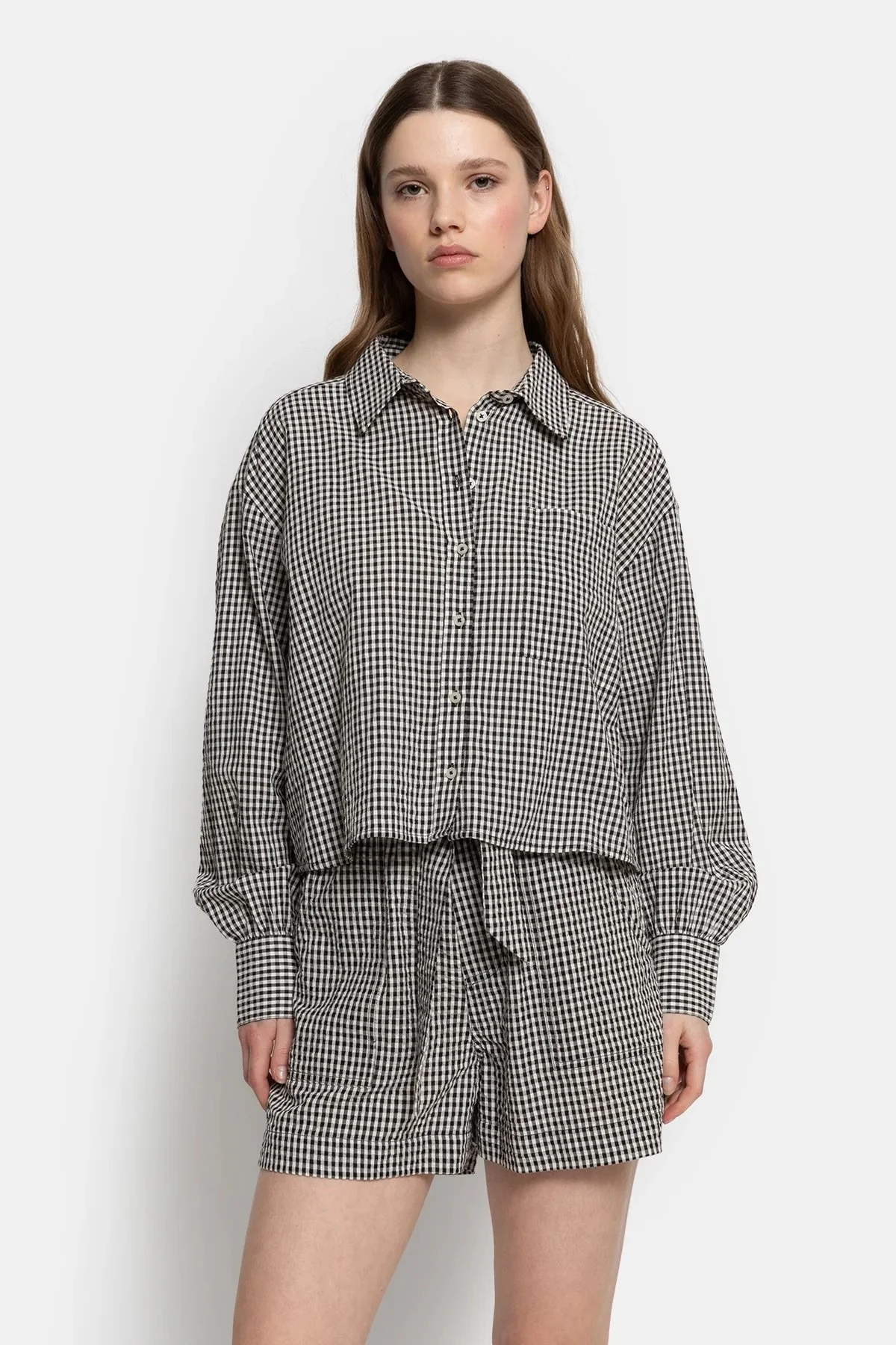 Âme - Karlotte Cropped Shirt - Checked Black