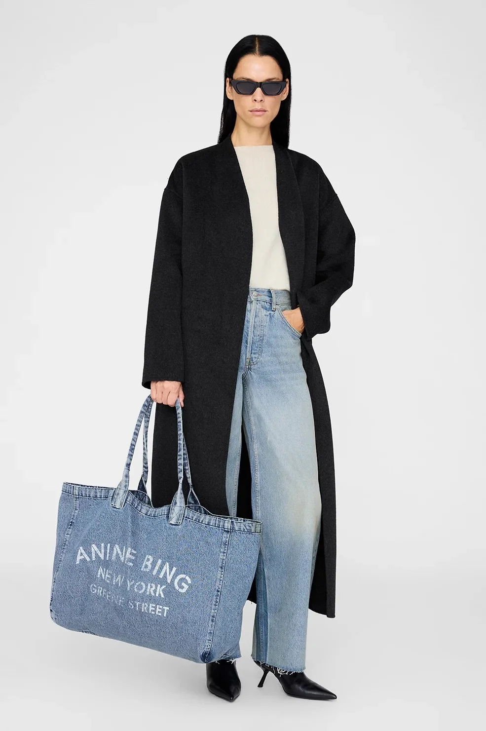 Anine Bing - Leo Denim Tote - Shadow Blue