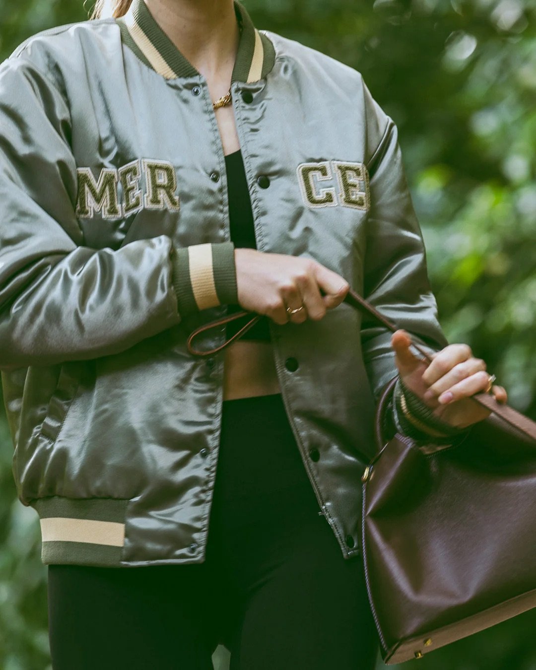 Mercer - Varsity jacket - Moss Green