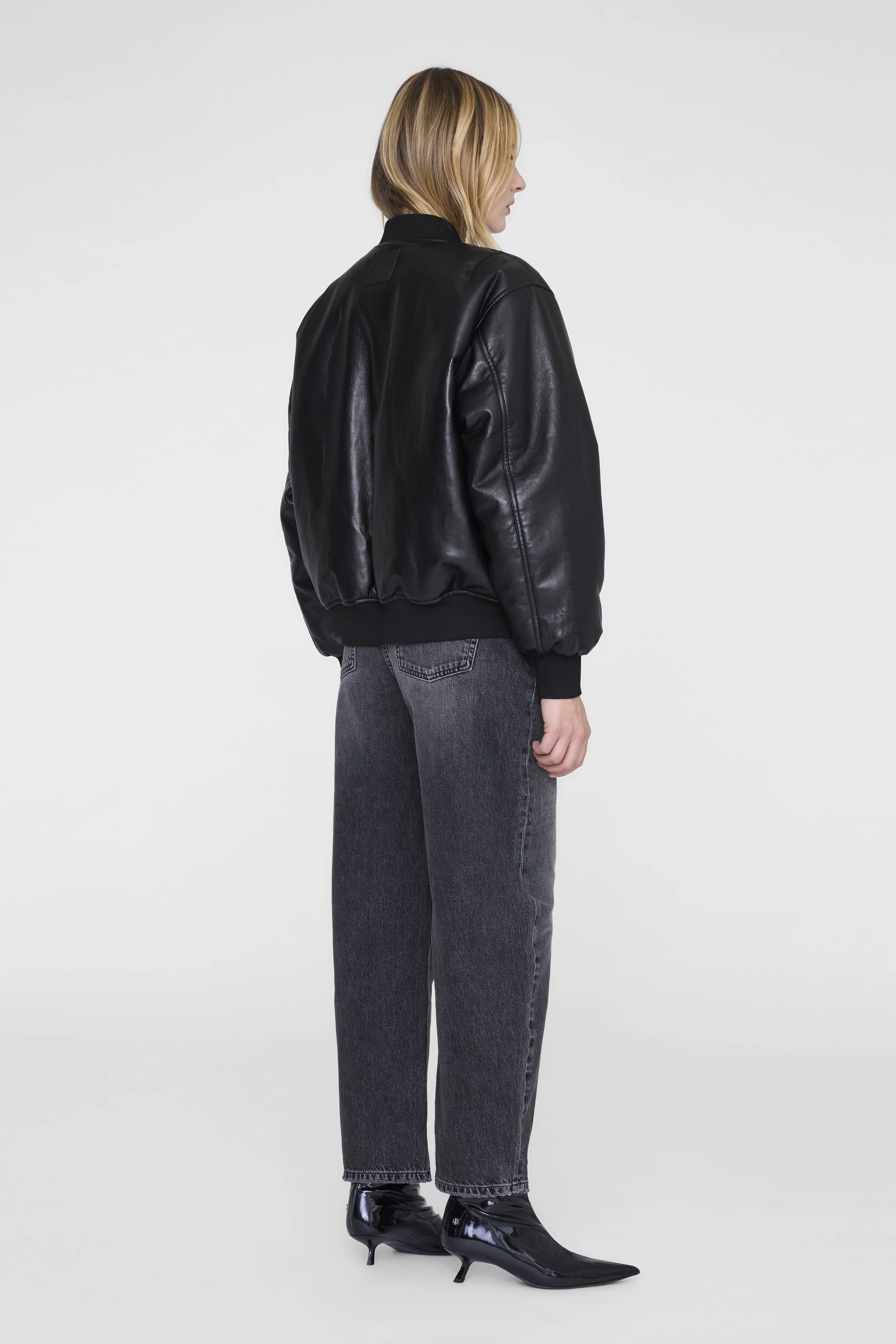 Anine Bing - Leon Bomber - Black Recycled Leather