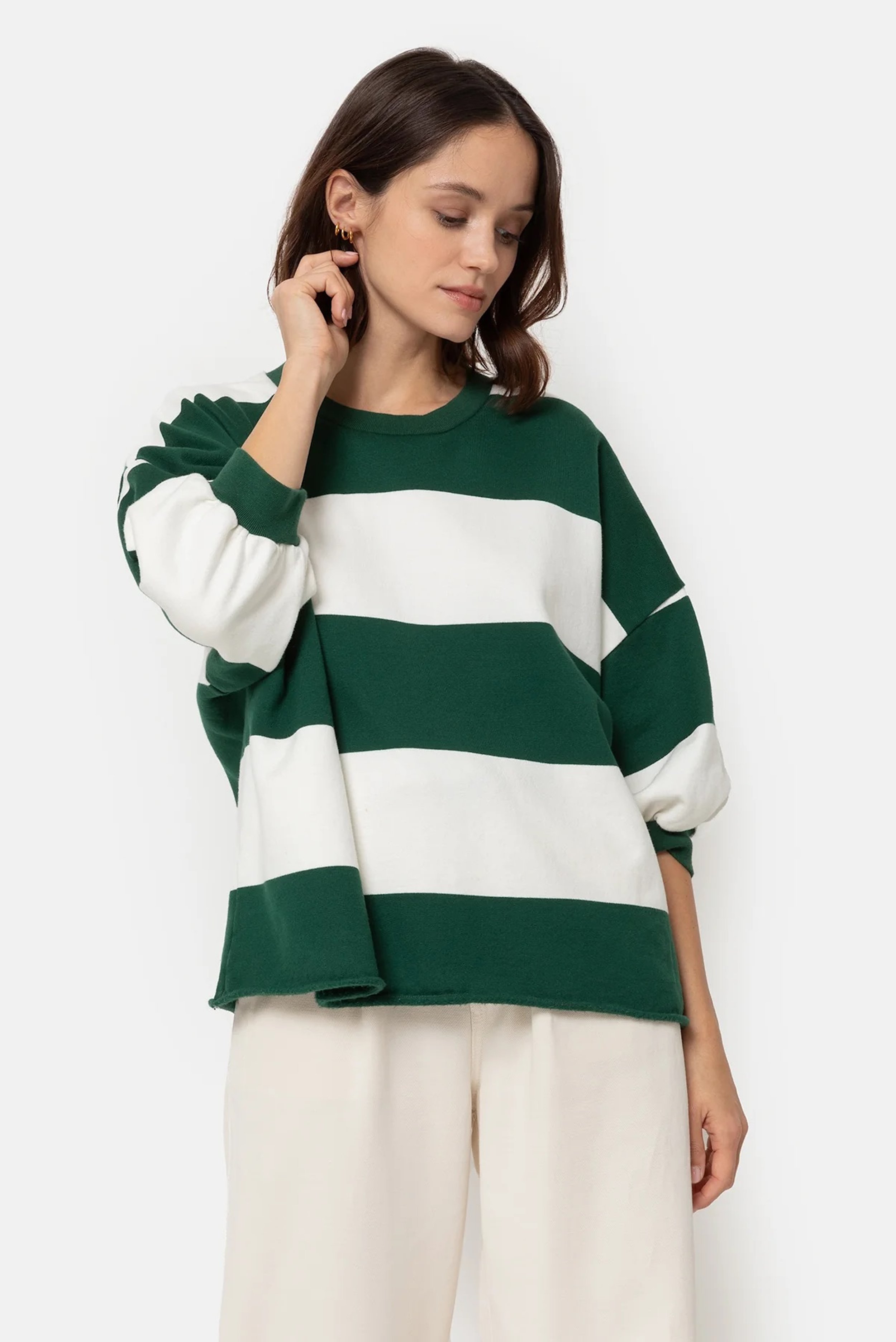 Âme - Liv Sweat 3/4 Sleeves - Stripe Green