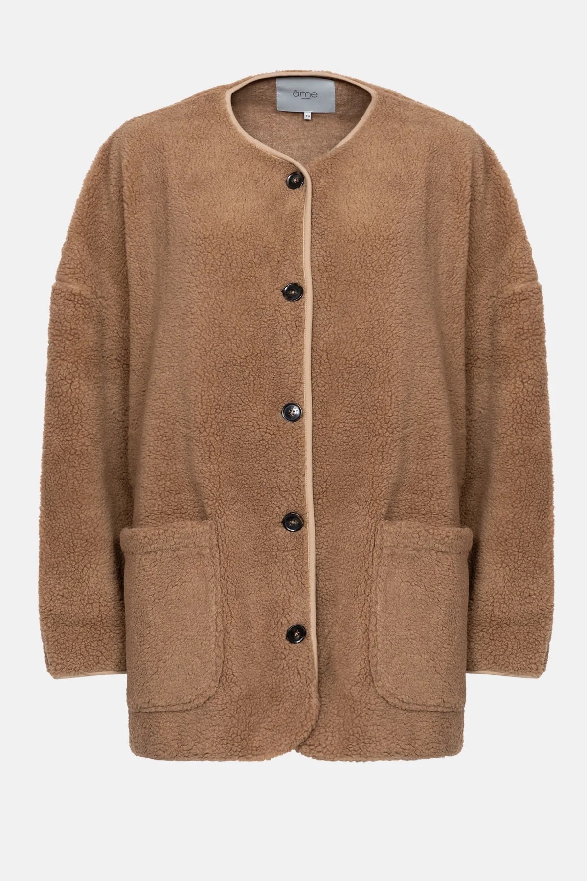 Âme - Hannah Oversize Teddy Jacket - Camel