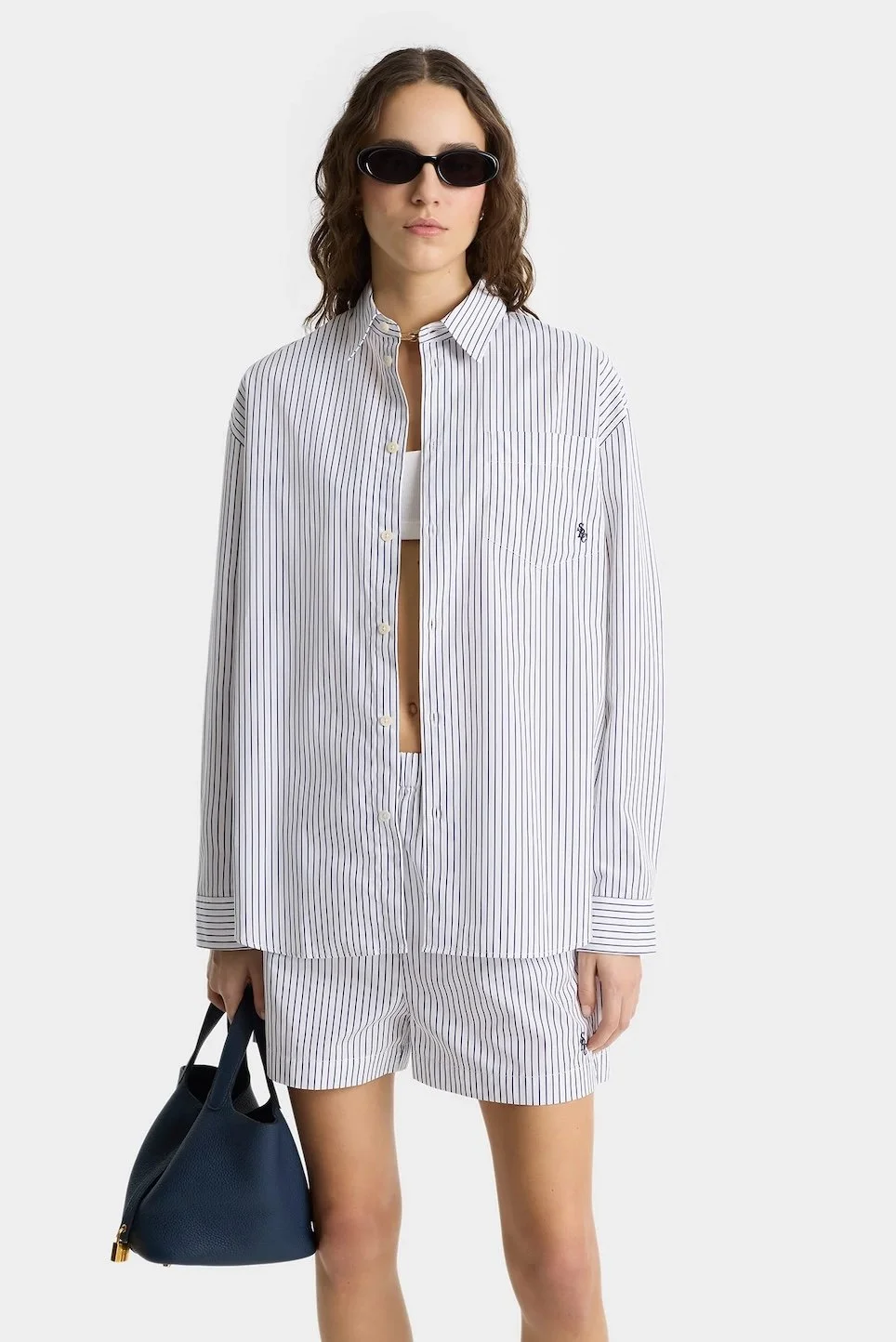 Sporty&Rich - SRC Oversize Shirt - Blue Stripes