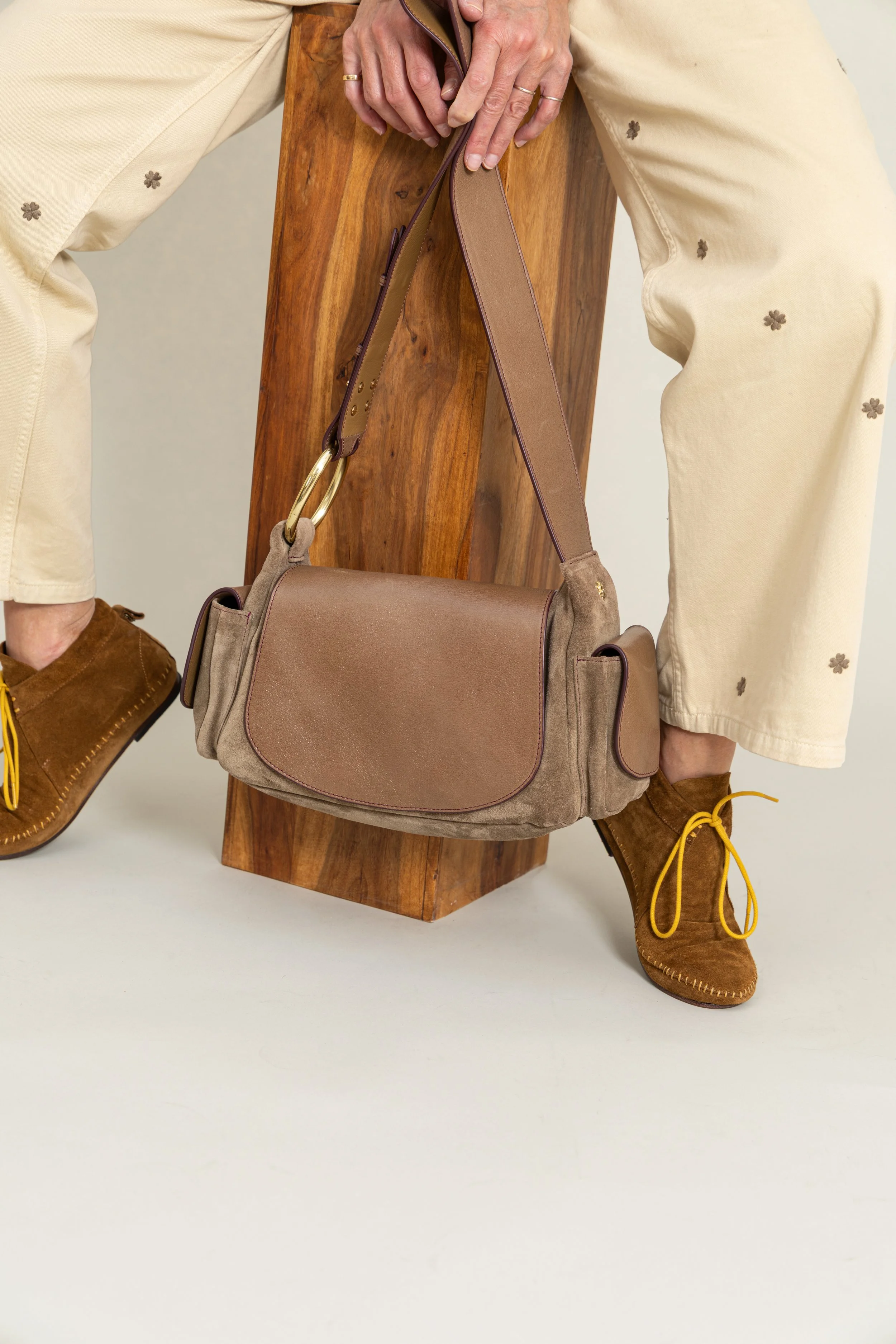 Claris Virot - Sac Marine Cuir - Taupe