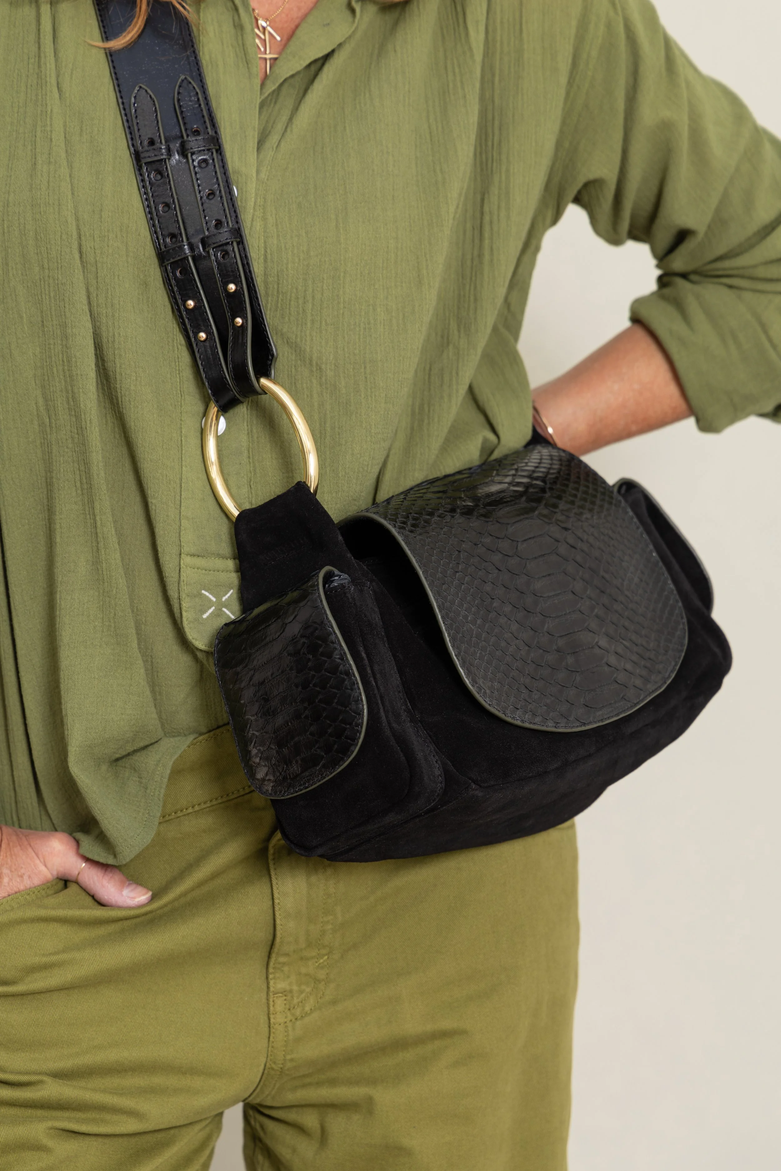 Claris Virot - Sac Marine Python - Noir