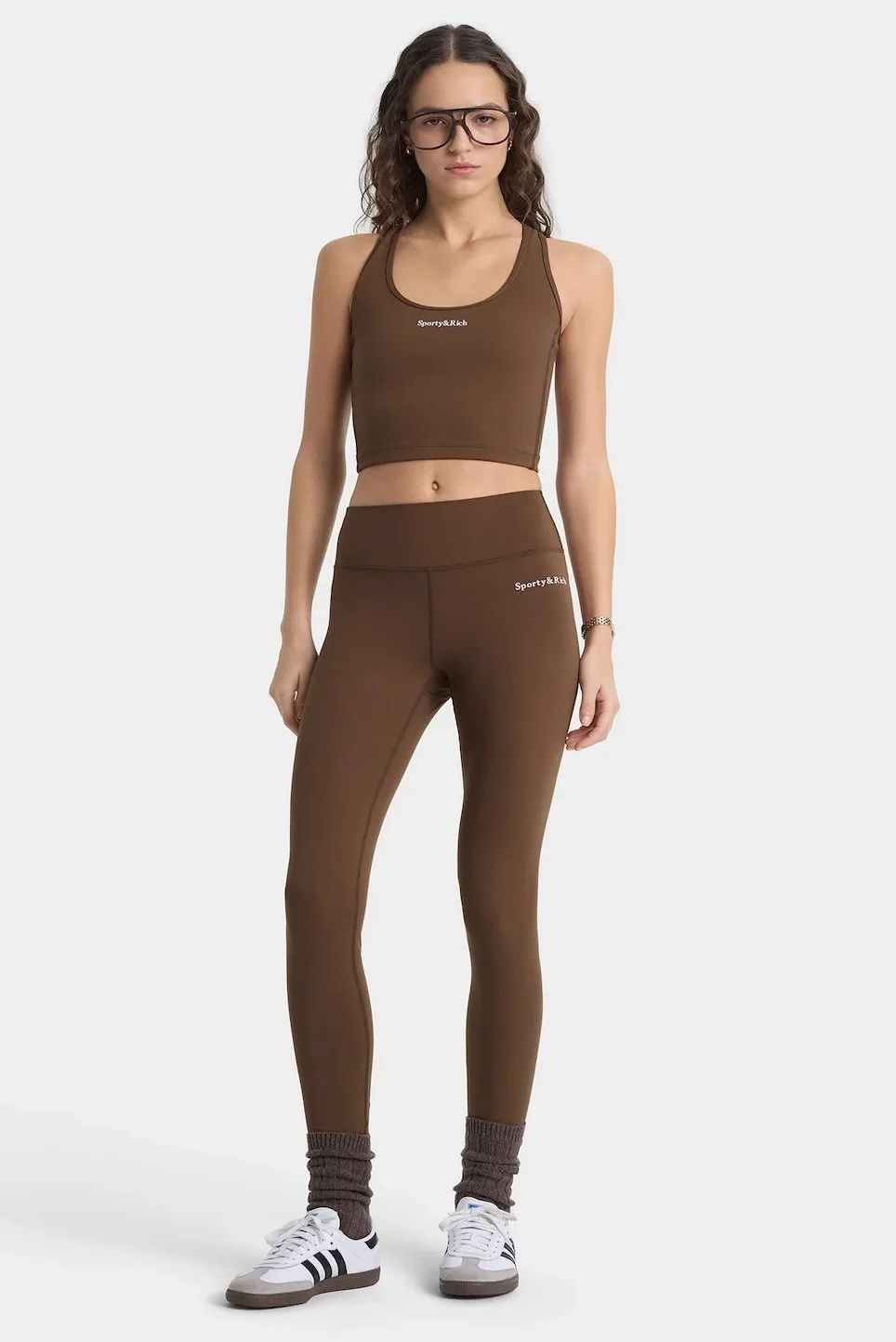 Sporty&Rich - Serif Logo Legging - Toffee