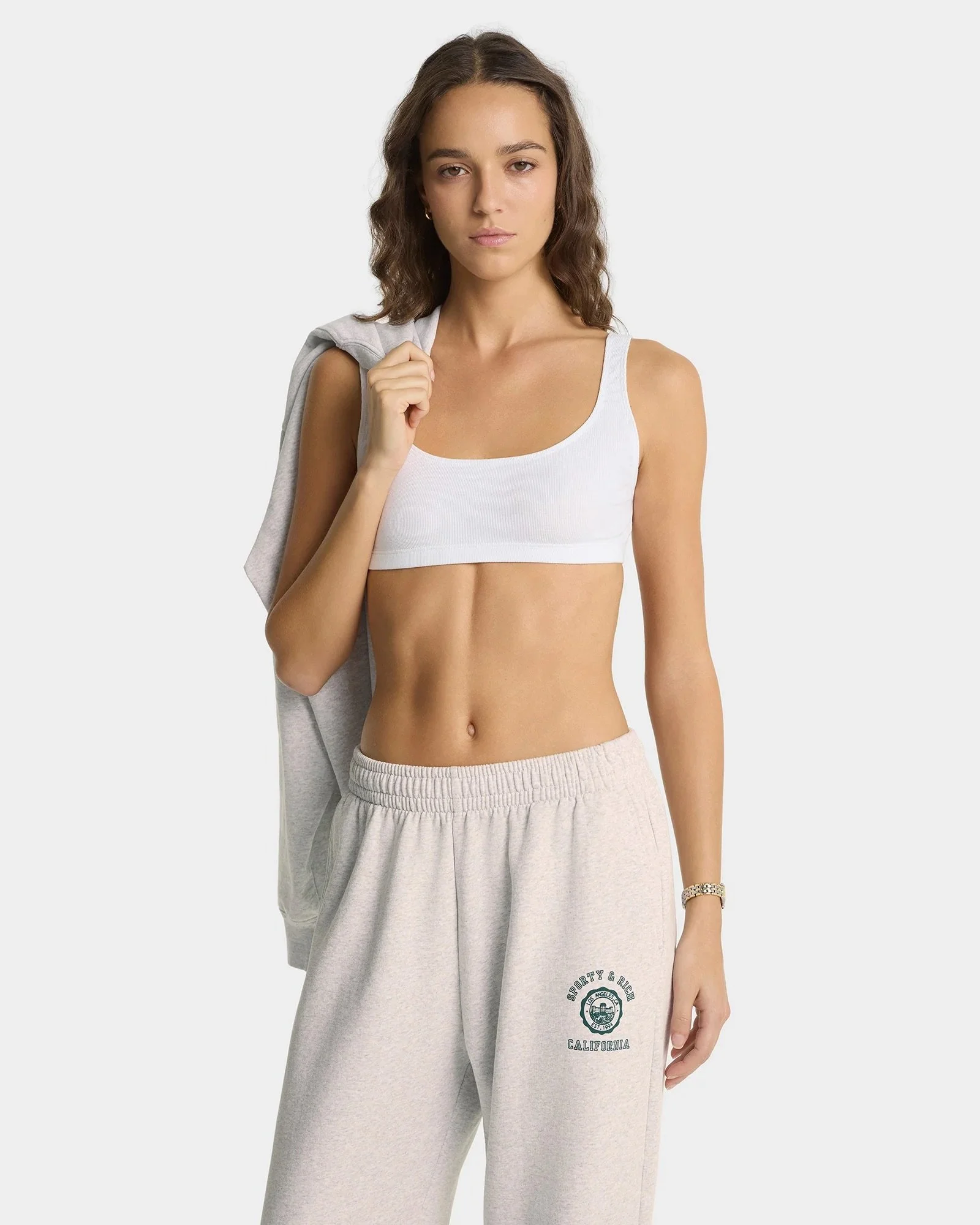 Sporty&Rich - California Wide Sweatpants - Heather Gray