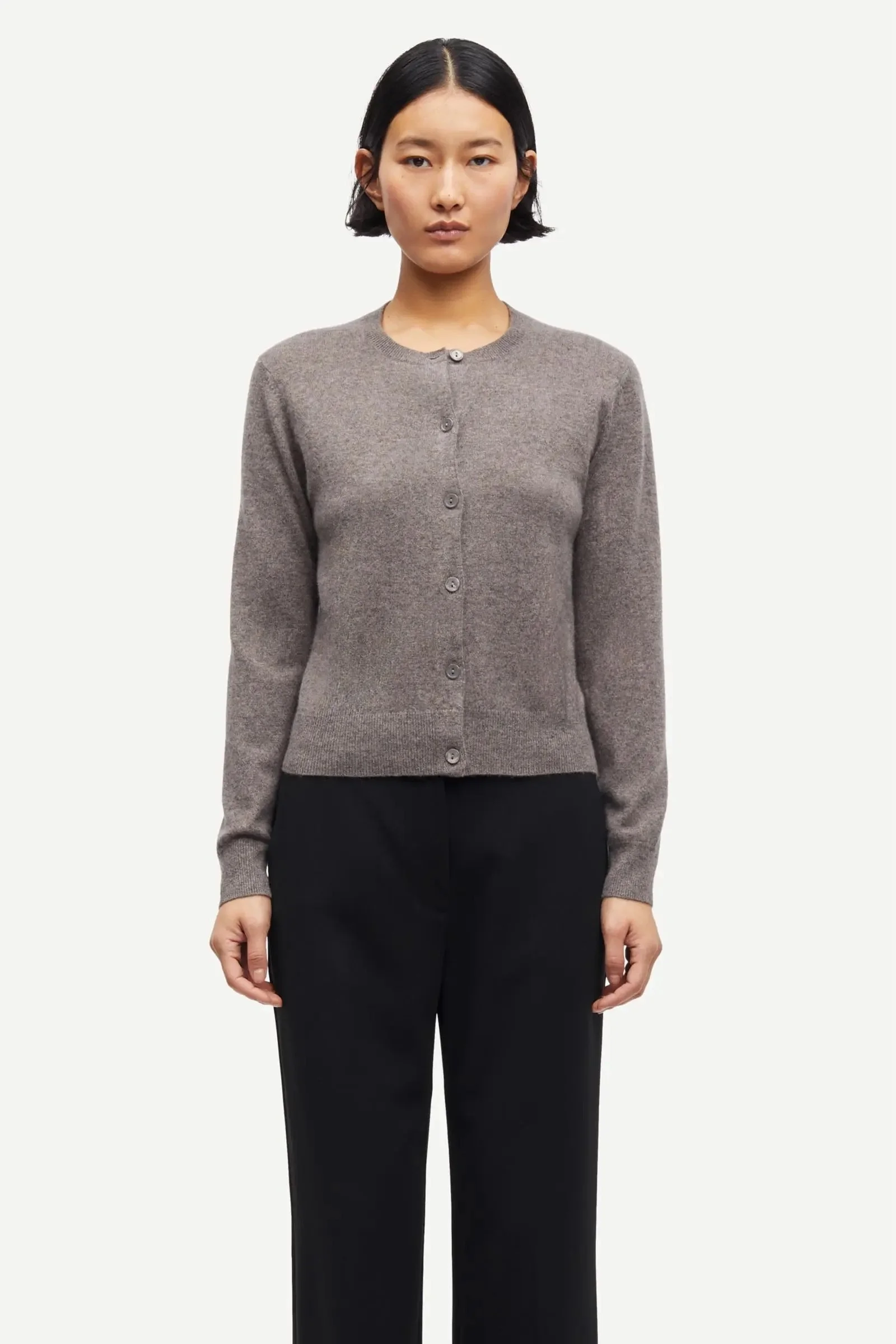 Samsøe - Boston cardigan -Grey Blue Mel