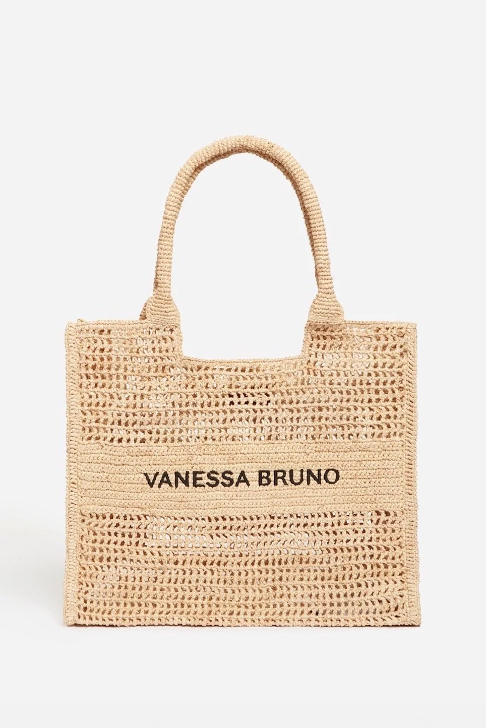 Vanessa Bruno - Grand Panier Raphia Crocheté - Raphia Noir