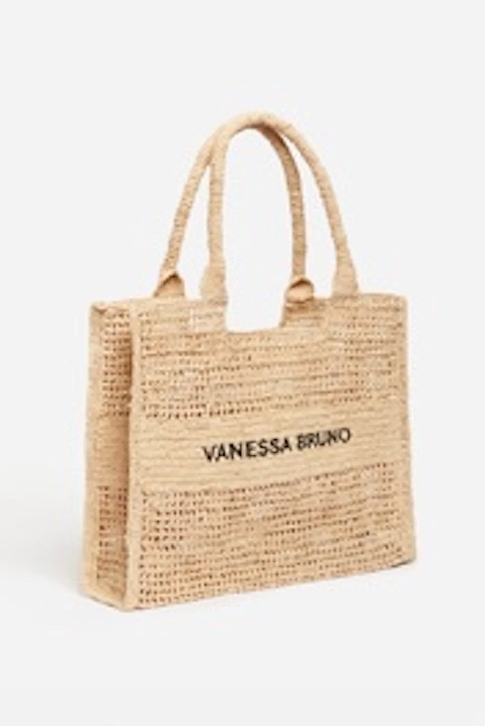 Vanessa Bruno - Grand Panier Raphia Crocheté - Raphia Noir