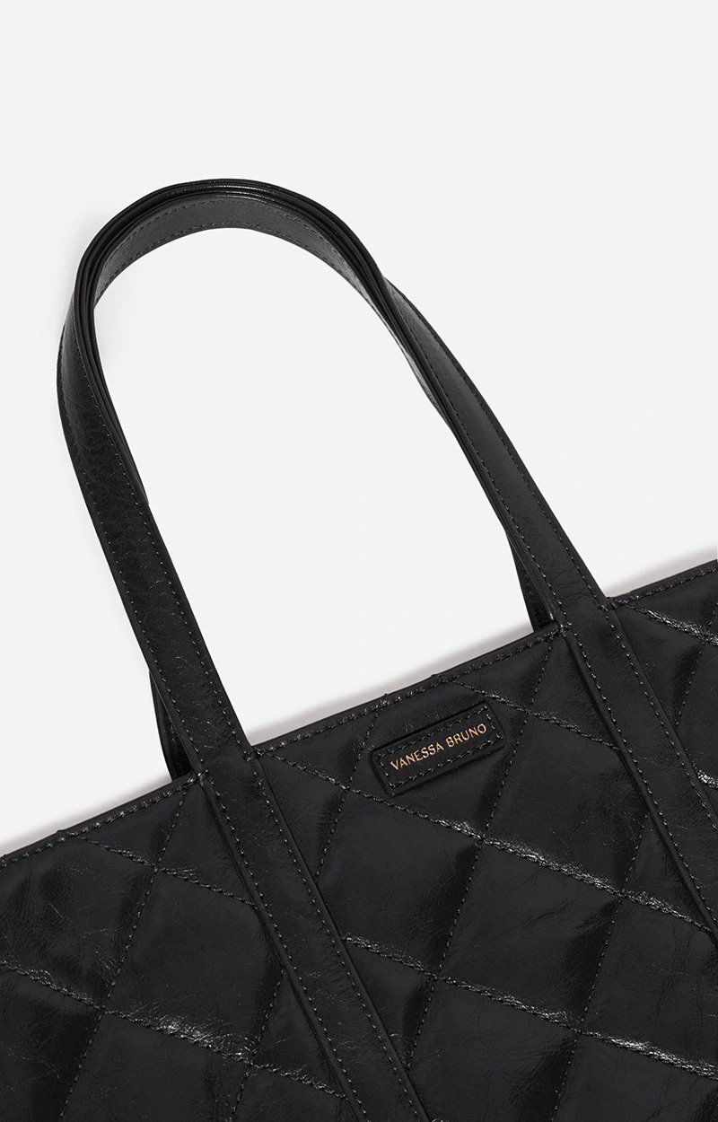 Vanessa Bruno - Cabas M Zippé Matelassé Cuir - Black