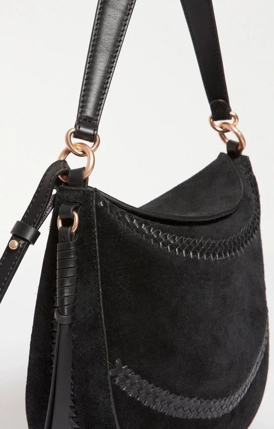 Vanessa Bruno - Suede Tresse Daily Bag M - Black