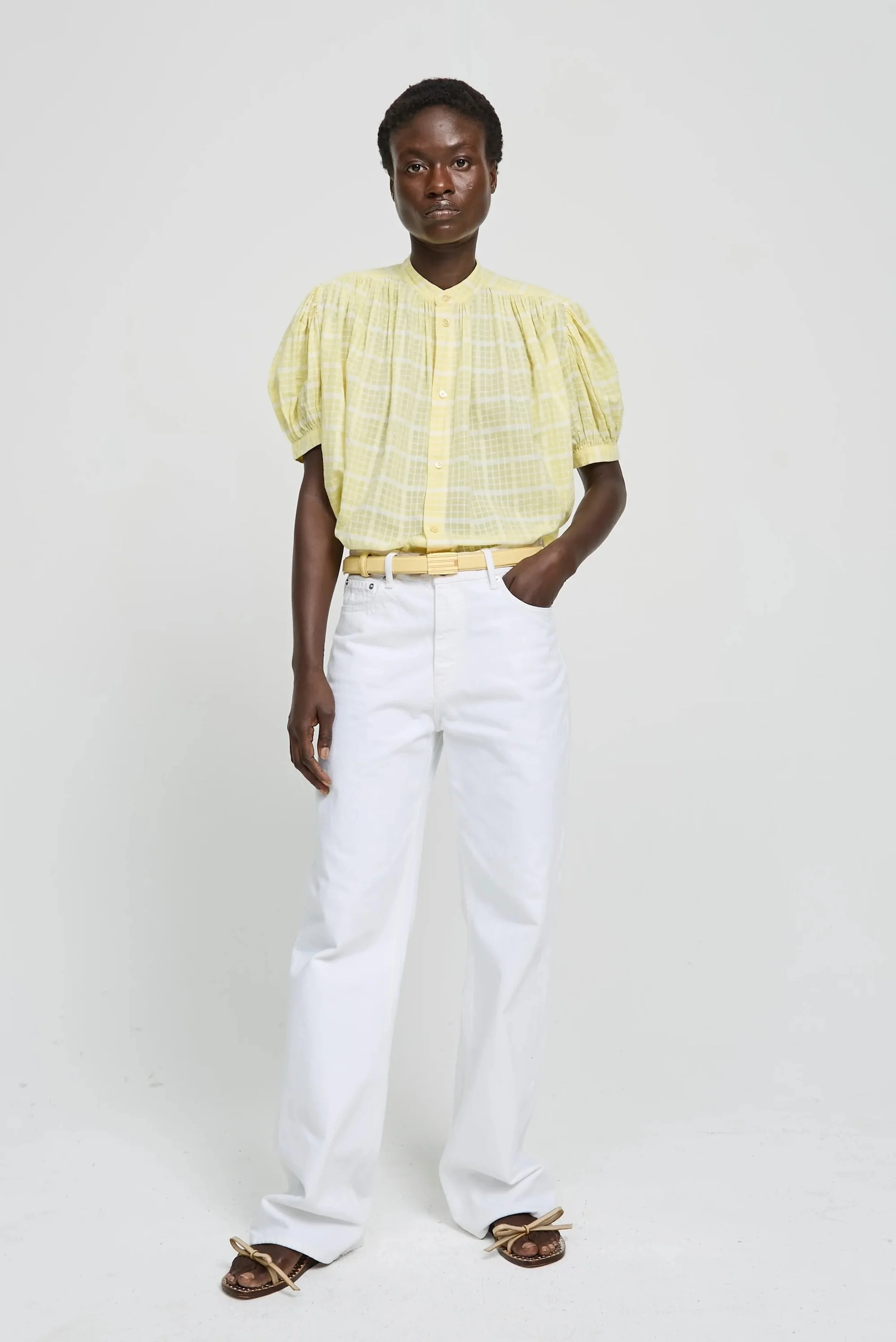 Laurence Bras - Blouse à Carreaux Ajmer - Yellow