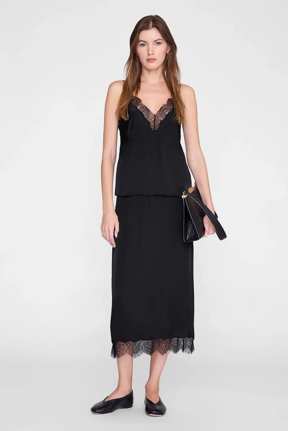 Anine Bing - Shelby Silk Skirt - Black