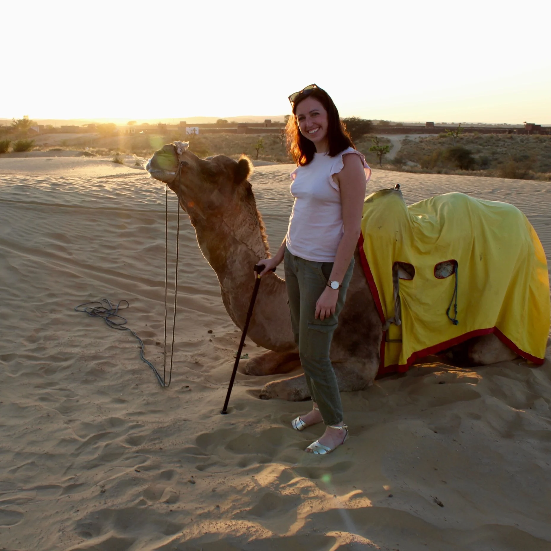 Jo Becker, Coach, with a camel in Jodphur | 'Be Stubborn' about pursuing the things that are important to you | Coaching, Courses, Freebies | Jo Becker