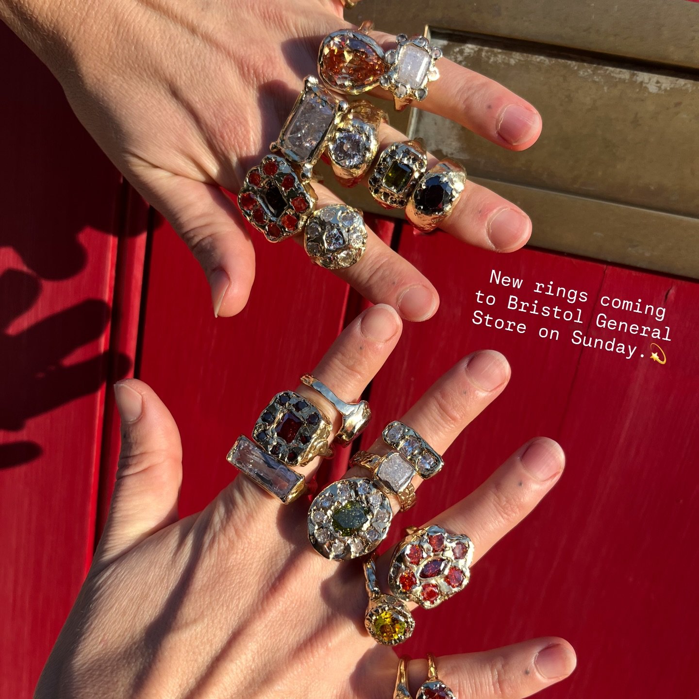 I&rsquo;m bringing these mega bling babies to @bristolgeneralstore on Sunday 14th Dec. Come along to try them on with me! 💫 🥰 If you see something you like &amp; you can&rsquo;t make it to Bristol for this last event - let me know here or in my DMs