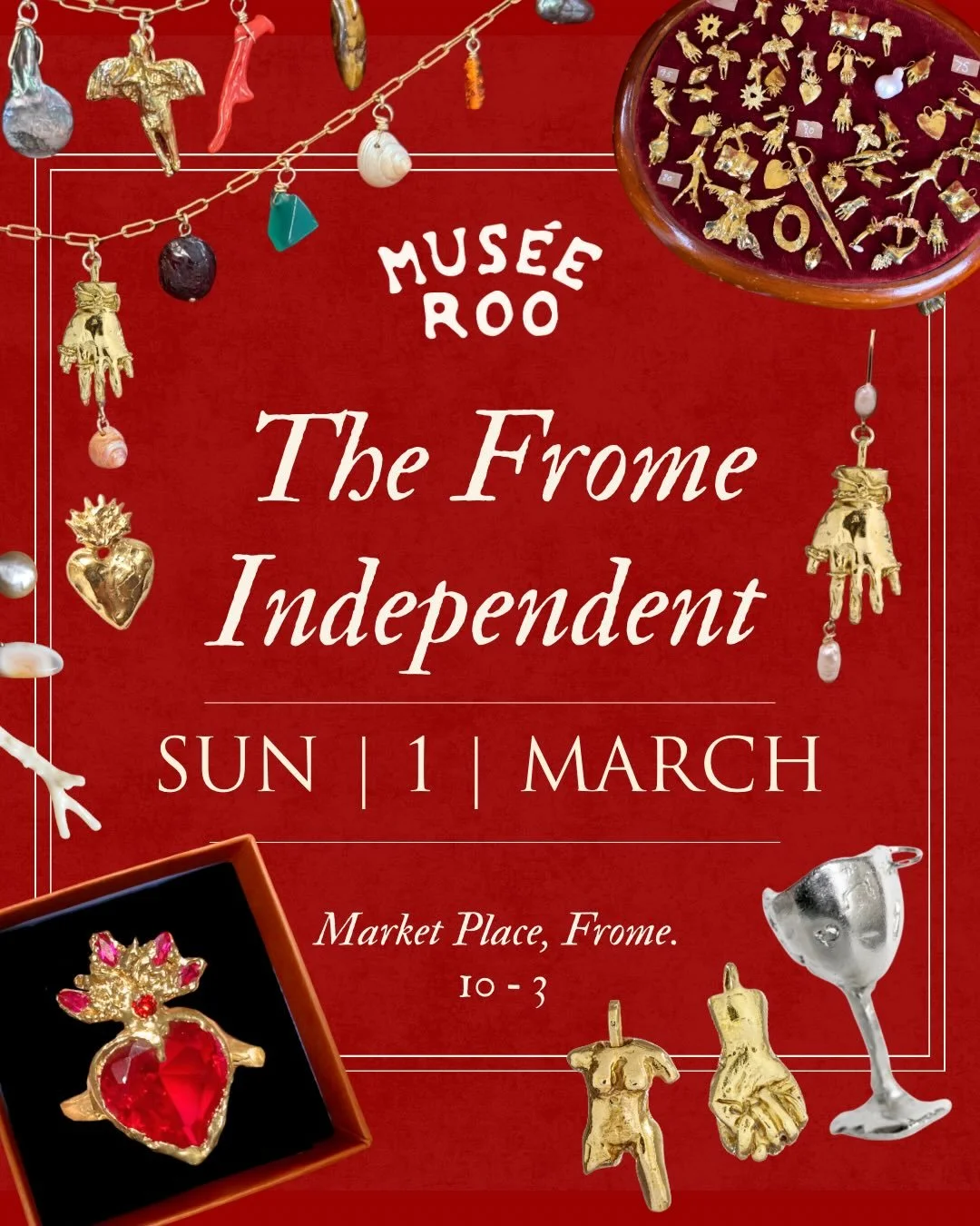 Woohooo @thefromeindependent is back this Sunday 1st March!! 🌞 ✨ I&rsquo;ll have new Treasure Rings, Charm Necklaces, vintage chains, SAMPLES &amp; so many shinies for you to explore &amp; shop with me. 😘 

We&rsquo;ll be open from 10am - 3pm &amp;