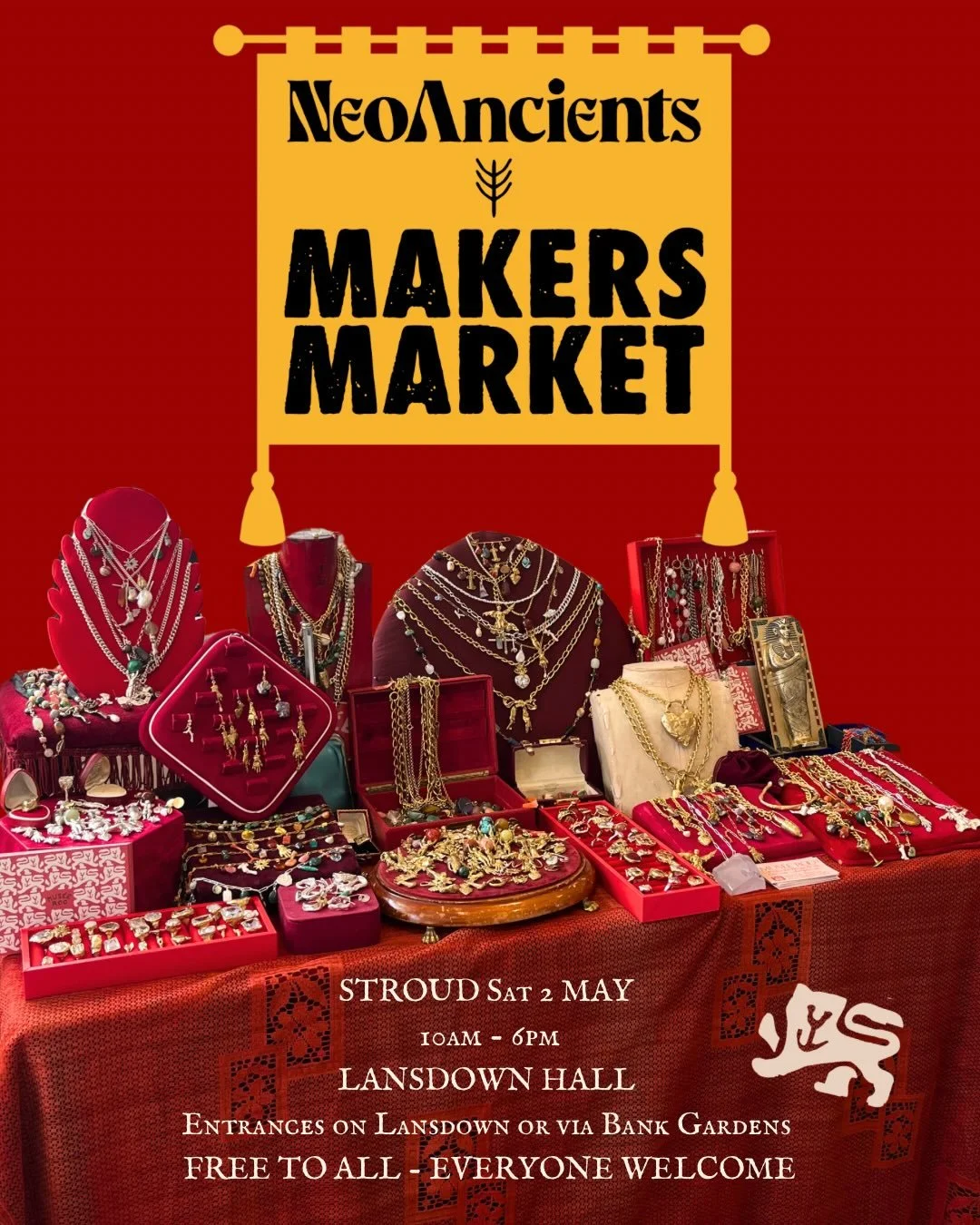 I&rsquo;m bringing the hoard to Stroud for @neoancients on Saturday 2nd May! 📯🐦&zwj;🔥📍 I&rsquo;ll be at The Lansdown from 10am - 60pm for you to come &amp; explore the full stash of jewellery, which I make in my Bristol studio. 💫 🖐️ I&rsquo;ll 