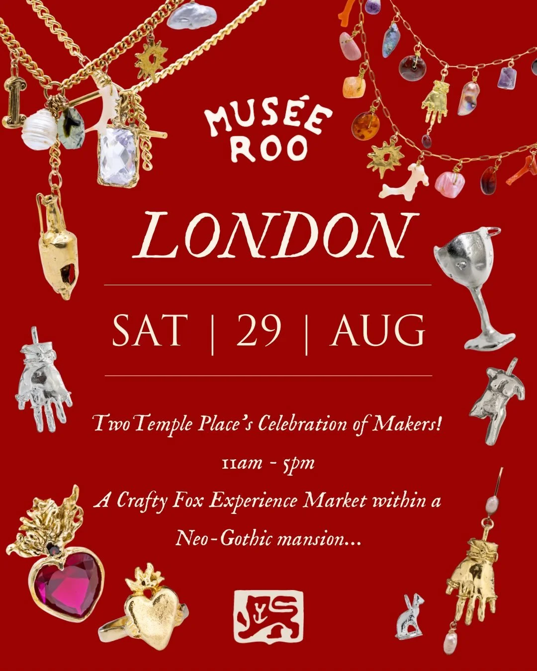 Hey my lil London magpies!!! 🌹 It&rsquo;s been a few months since I last visited you but I&rsquo;m coming back at the end of the month to a super cool new venue - a  Neo-Gothic mansion!!! 📯❤️&zwj;🔥👉 @twotempleplace with @craftyfoxmarket ! ✨ This 