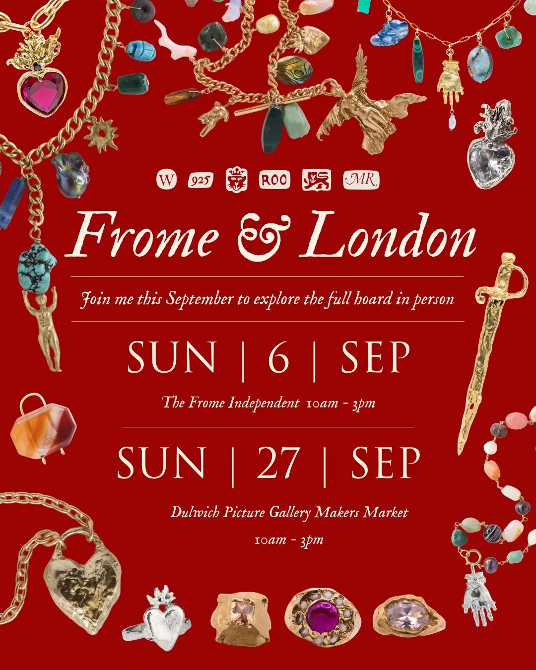 Next up 👉💃🧳 This Sunday 6th Sept I&rsquo;ll be back at my very favourite market @thefromeindependent to see you South West beauties. 🌞✨ Then, at the end of the month I&rsquo;ll be back in London, as I was kindly invited to trade at @dulwichgaller