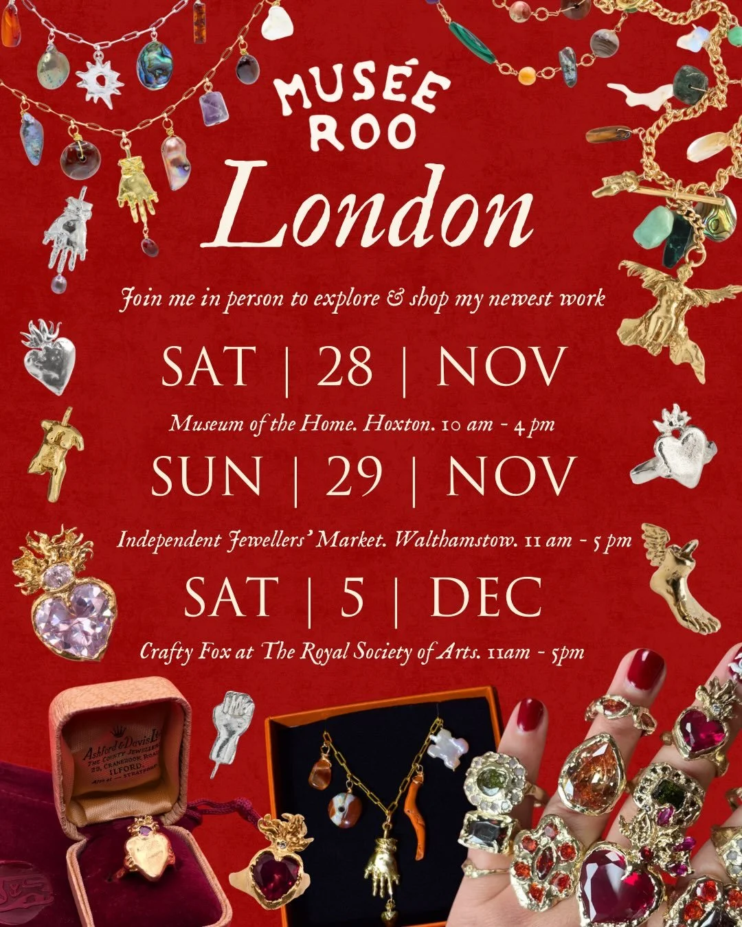 I have 3 London events at some pretty cool venues this season! 👀 Who&rsquo;s coming to explore the hoard with me?! I&rsquo;m a friendly one &amp; it&rsquo;ll be your last chance to make a Charm Necklace with me&hellip; 💫 🤠🐦&zwj;🔥👇

📍 Hoxton @m