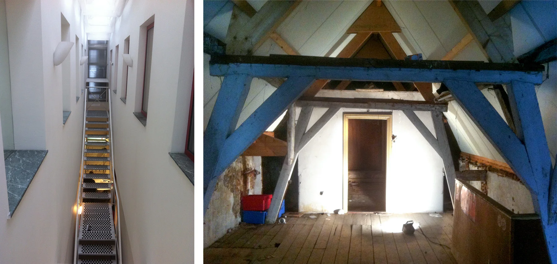 Bestaande trap en zolderverdieping