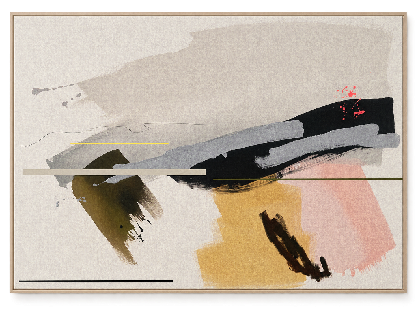 Framed Abstract with Charcoal and Ochre.png