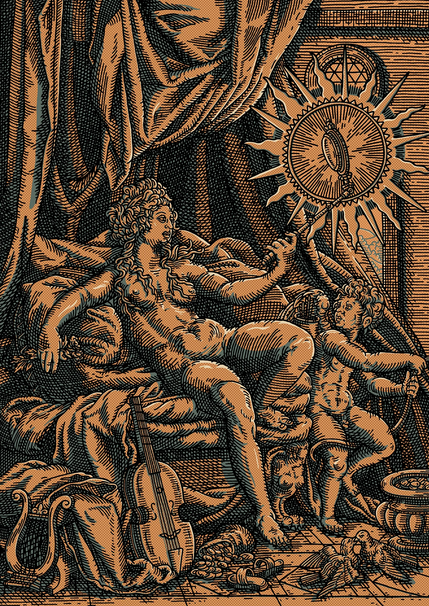 Venus et L’amour in Gold