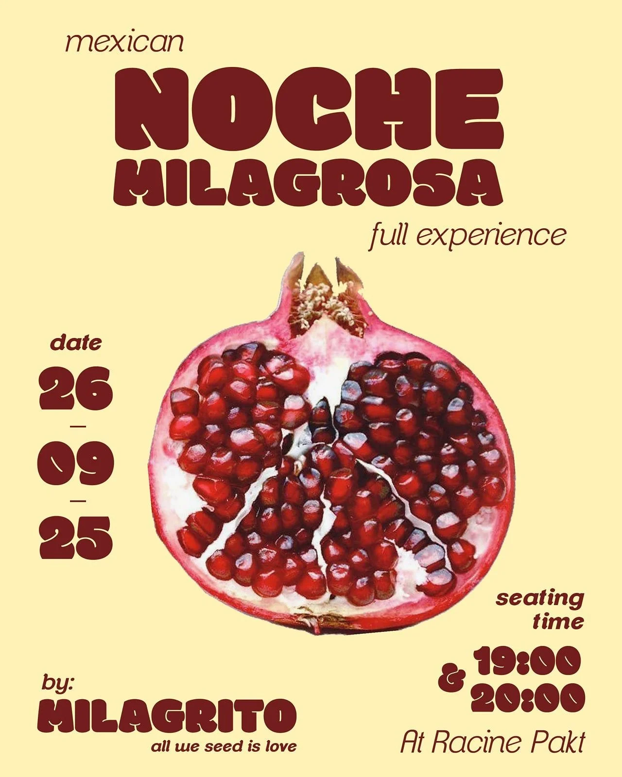 On September 26th, @milagritou is hosting a Mexican night at Racine 🥰💛. 

Info &amp; details: Ready for a &ldquo;Noche Milagrosa&rdquo;?

✨ Join us at&nbsp;@racinepakt&nbsp;on September 26th for our first Mexican night chapter: &ldquo;Nostalgia en 