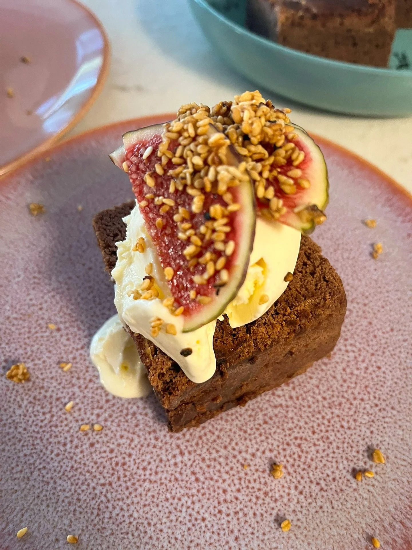 Sweeeet suggestion: brownie, tahini, vanilla ice cream &amp; fresh fig. For a limited time only so come &amp; taste it. Happy weekend!