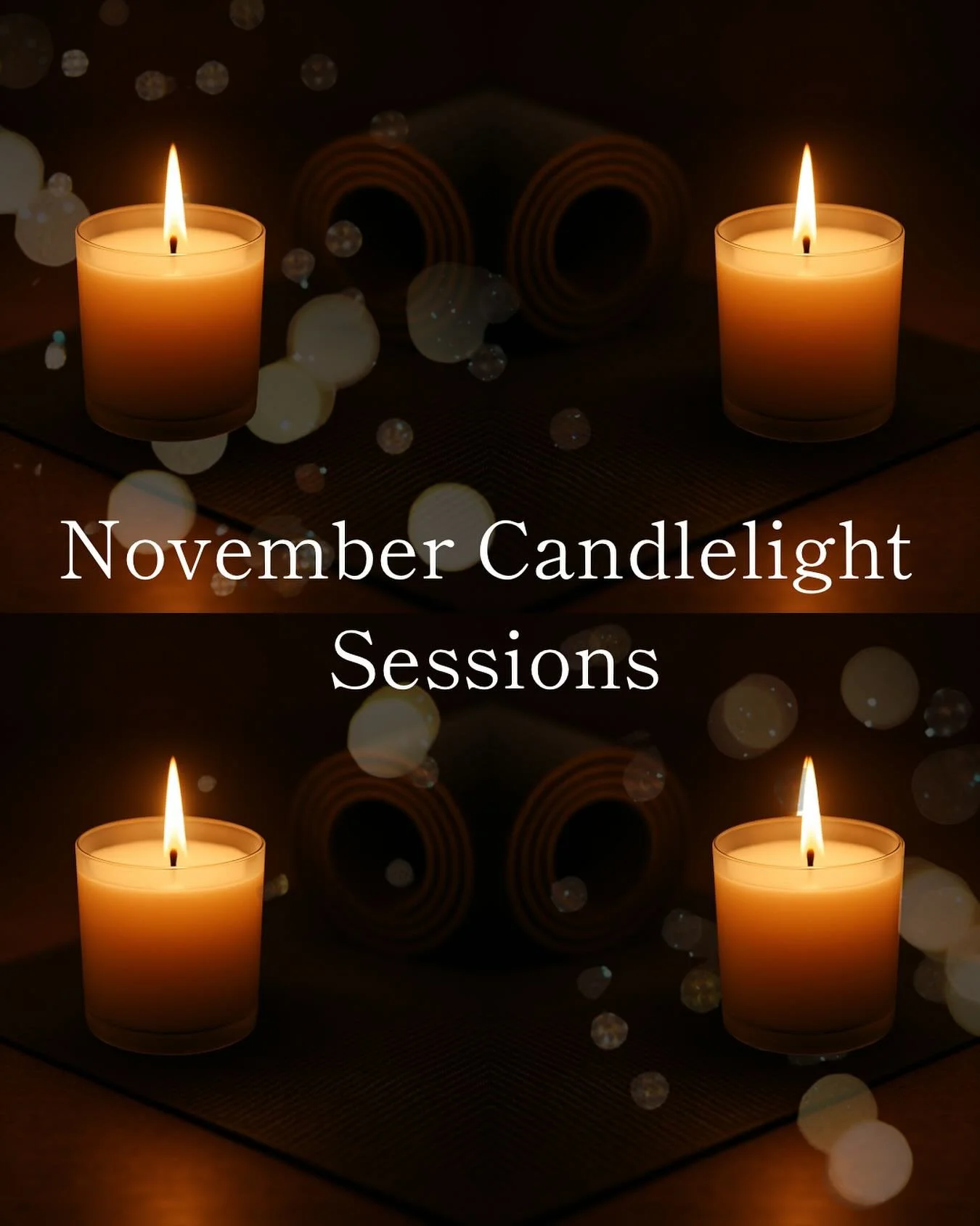 November Candlelight Sessions! 🕯️
💨 Somatic Breathwork &mdash; November 14th WAS WAITLISTED- BUT NOW...
One spot has opened up for this powerful practice &mdash; an ideal way to clear out space and prepare for the busy season ahead.
 
🕯️ Candlelig
