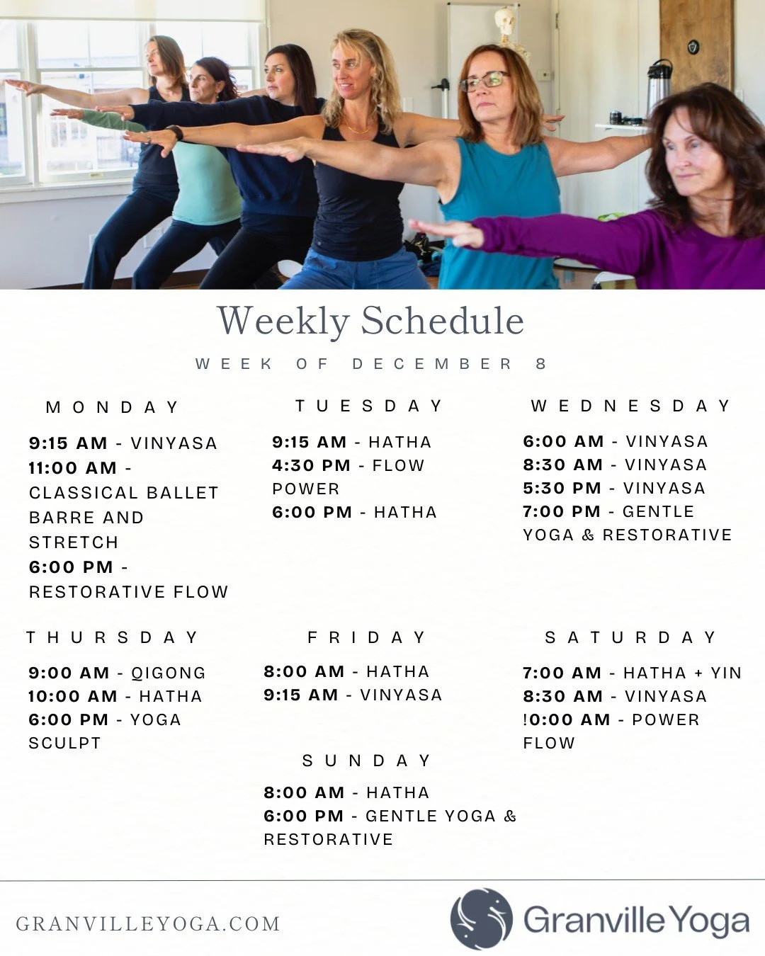 Your weekly reminder that you deserve
peace, movement, and time for YOU. 🧘
✨Check out this week&rsquo;s classes and join us in the
studio for a mindful reset.

🌿And if you&rsquo;ve ever felt called to deepen your
practice, our Yoga Teacher Training