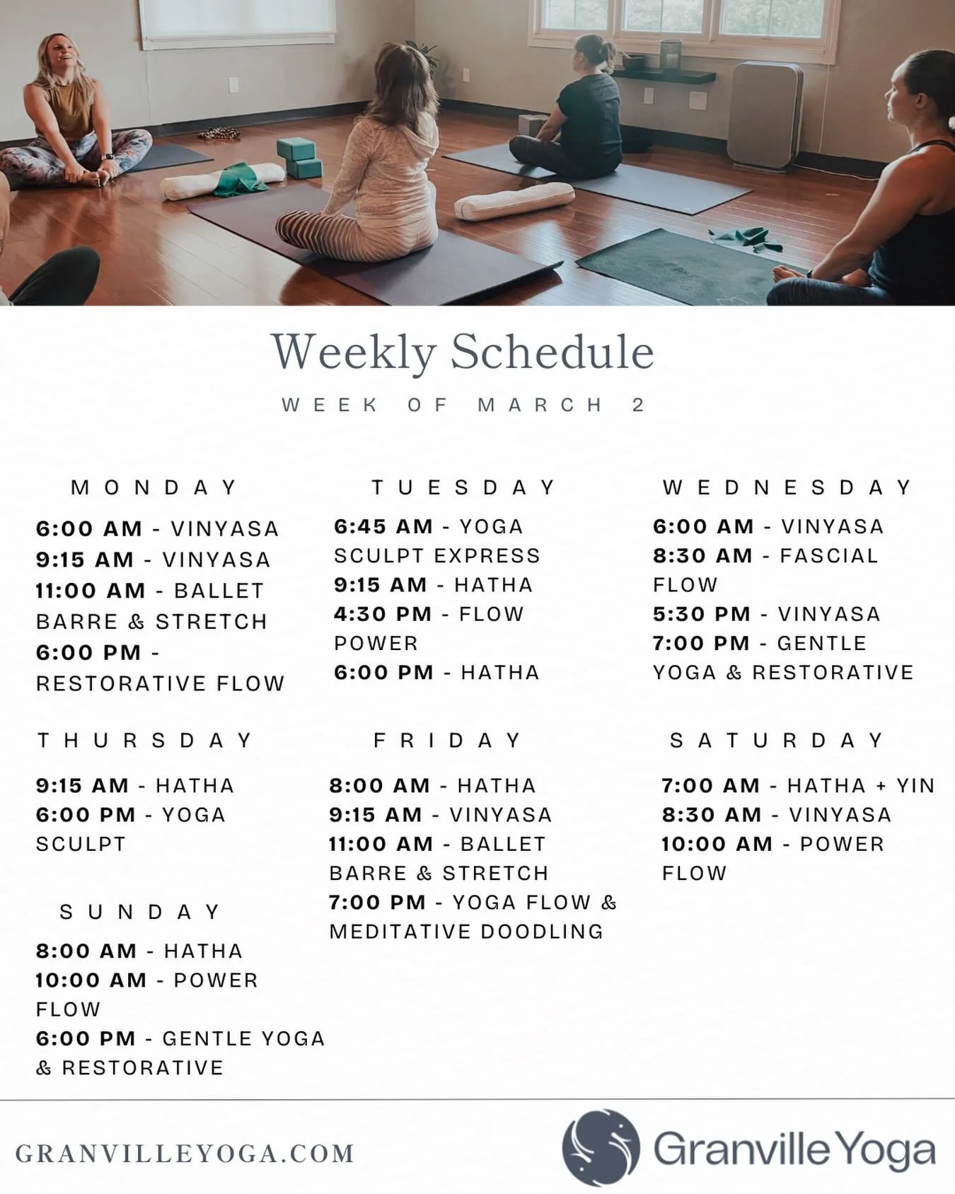 New week. New opportunities to find your calm. 🤍

This week, we&rsquo;re excited to introduce NEW Yoga Sculpt Express starting Tuesday at 6:45 AM. This class offers the chance to build strength, boost energy, and still make it to work on time. Effic