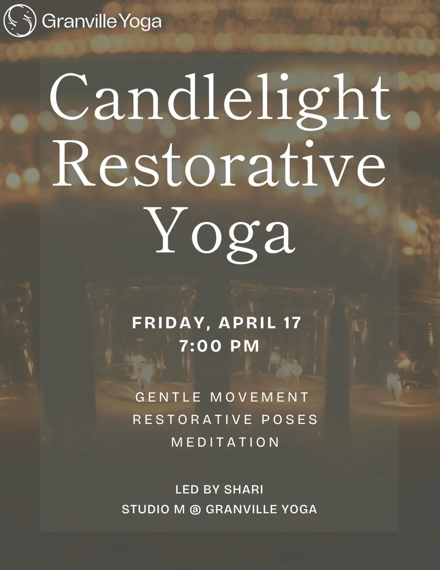 ✨Candlelight yoga is calling your name✨

Join us this Friday, April 17 at 7:00 PM for a restorative evening designed to help you slow down, reset your nervous system, and reconnect with yourself.

Only 2 spots left! Save yours and settle into stillne