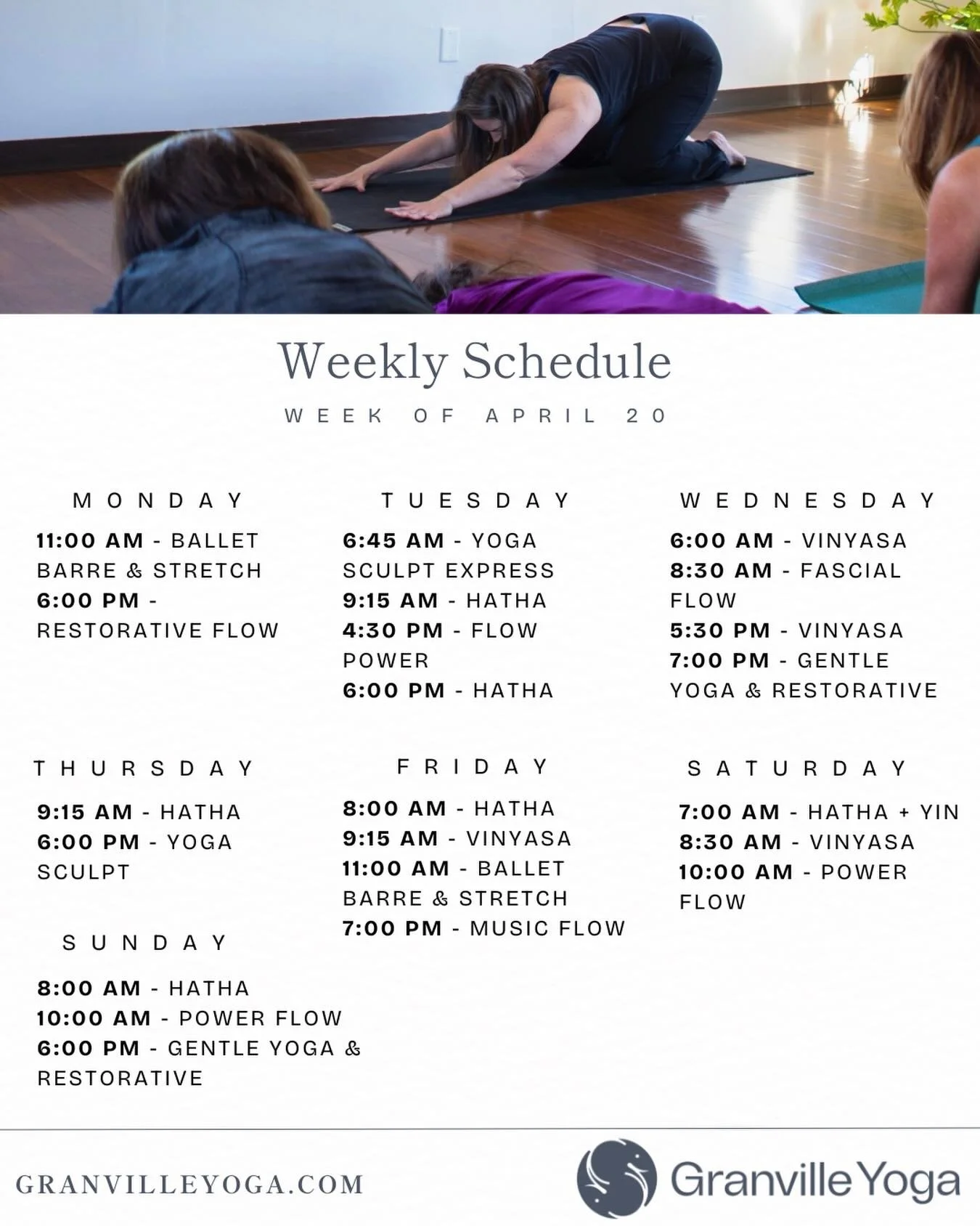 Your weekly schedule is here 🤍

This Friday at 7:00 PM, join Britanny for a soulful R&amp;B Music Flow set to the sounds of iconic women of R&amp;B. Expect smooth movement, deep breaths, and a space where you can truly unwind and reconnect (with a l