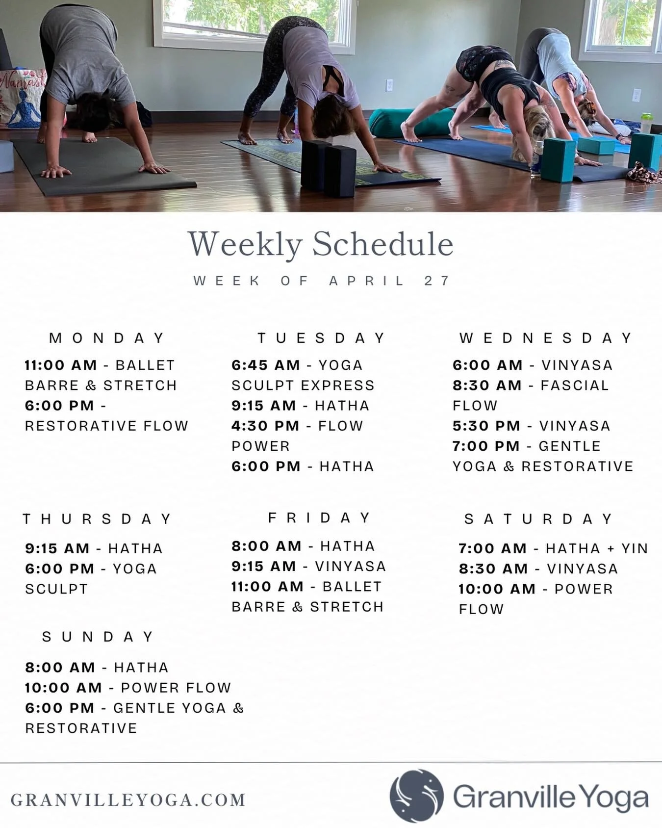 Last week of April, here&rsquo;s what on our schedule.🌿

We&rsquo;ve spent this month exploring Brahmacharya: honoring where your energy flows. As we close out April, take a moment to notice what&rsquo;s been nourishing you &amp; what&rsquo;s been d