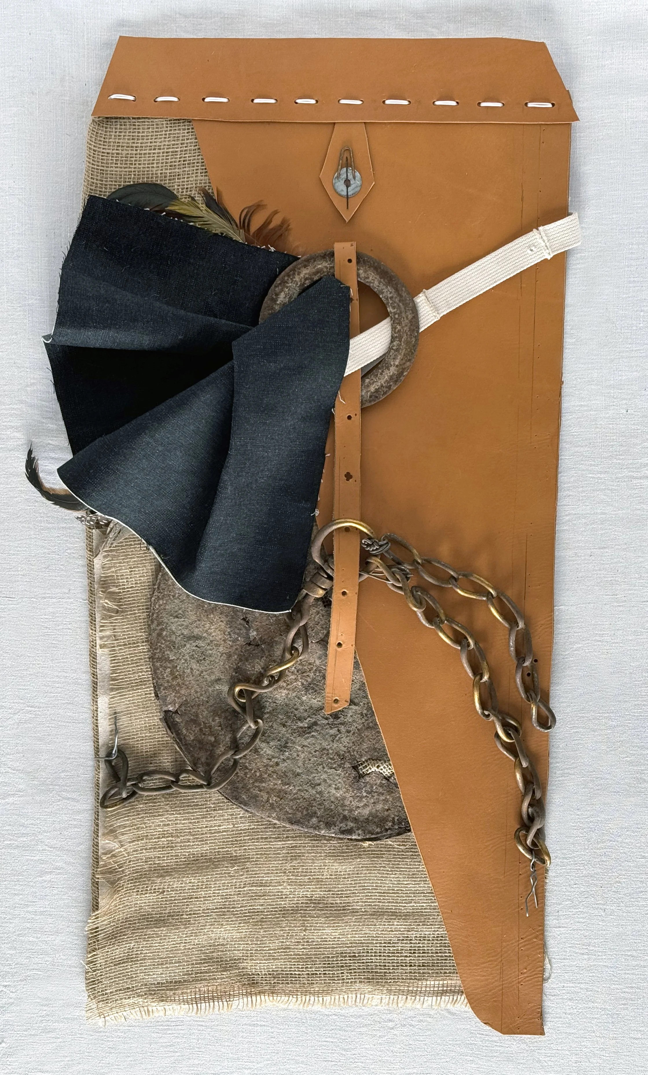   Leather poems: Internal sources of my infinite supply III , 2025  91 cm high x 57 cm wide x 3 cm deep 