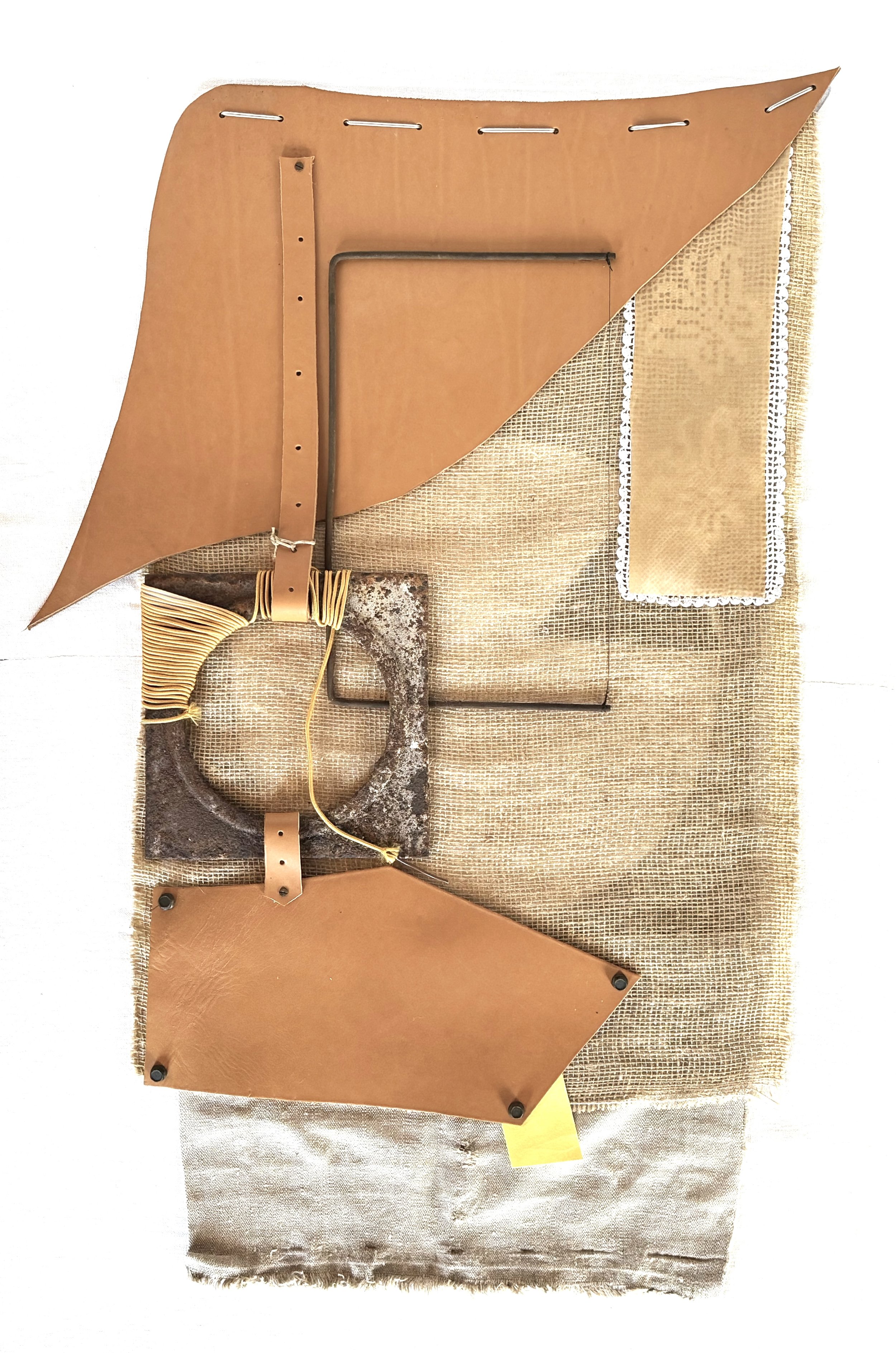   Leather poems: Internal sources of my infinite supply I , 2025  80 cm high x 58 cm wide x 1.5 cm deep 