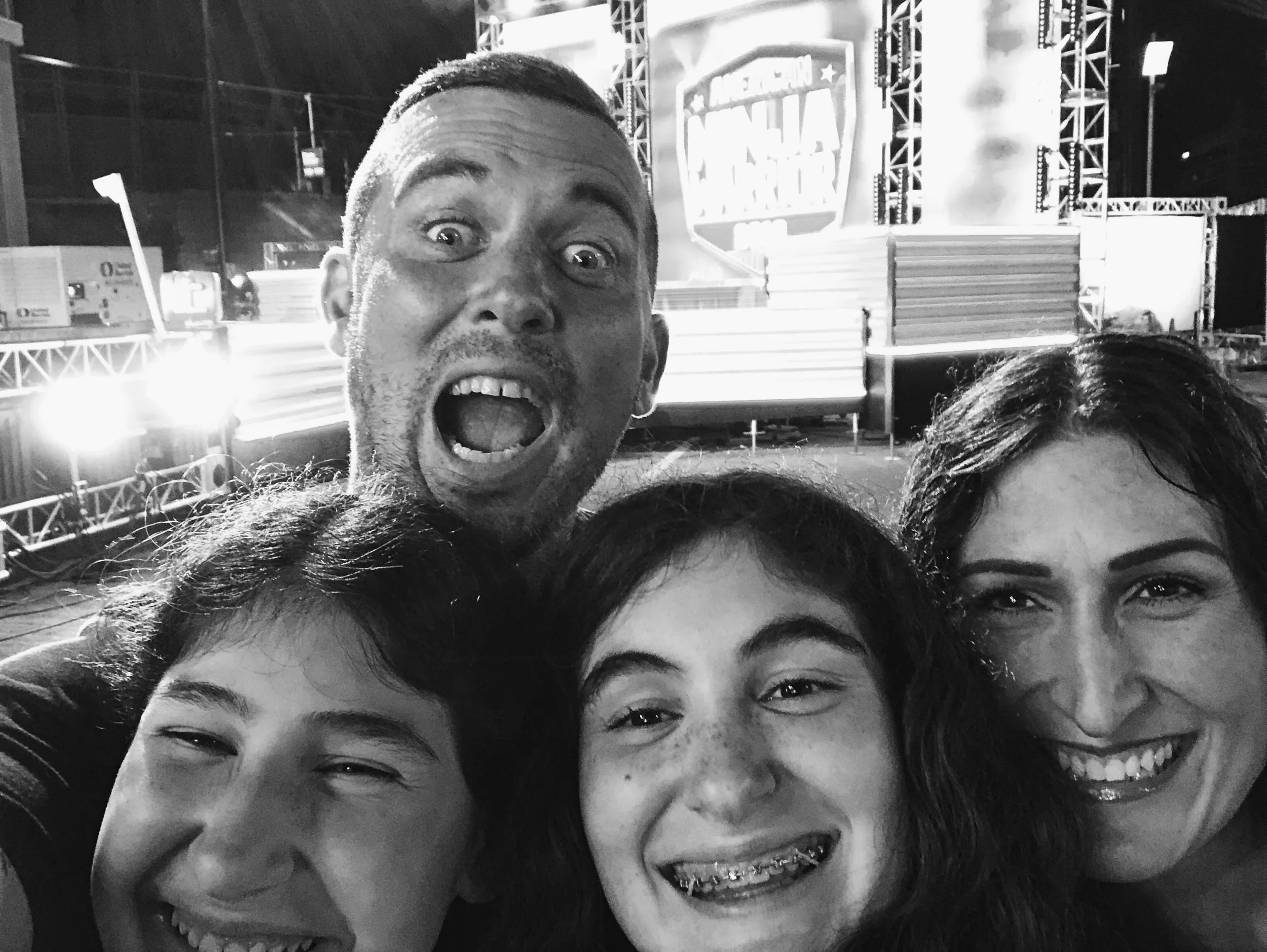 Making Moments with my family. 4am at the taping of American Ninja Warrior.