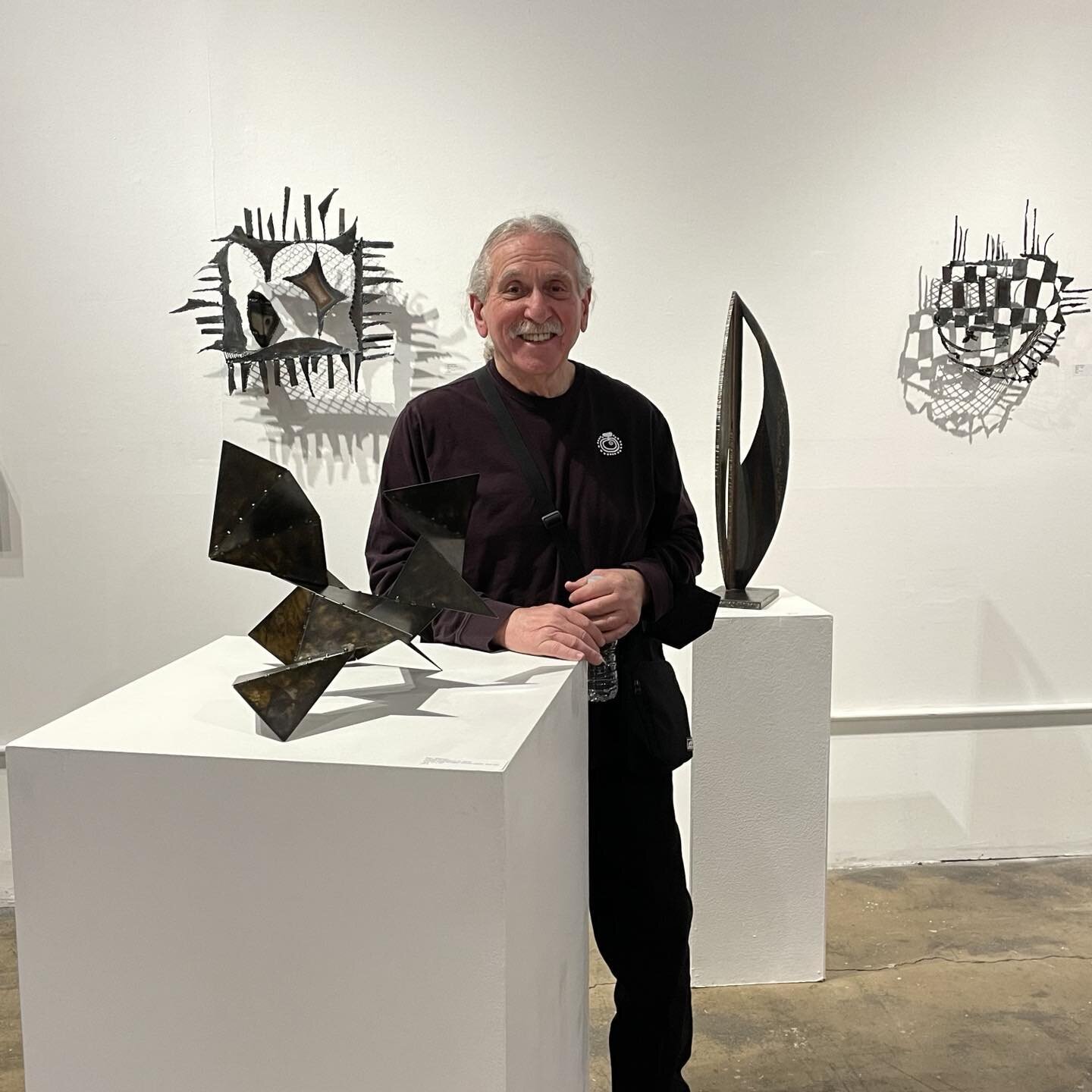 Sculptors Guild Member Marc Bratman @marcbratmansculpture at the opening. The exhibition &ldquo;Past Tense/Future Infinite&rdquo; curated by Janet Rutkowski @steelyjan38_bfdstudios at the Culture Lab @culturelablic is on view until April 30th. @alber