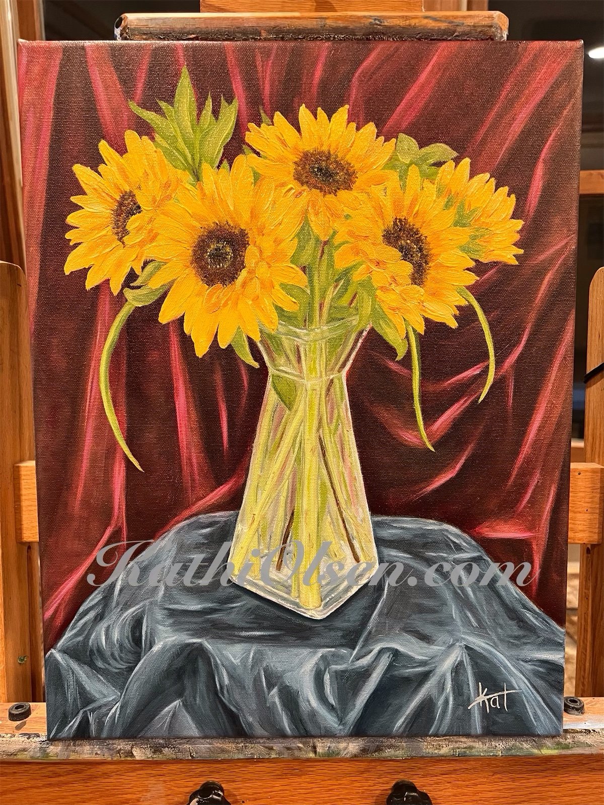 Sunflowers in Glass Vase