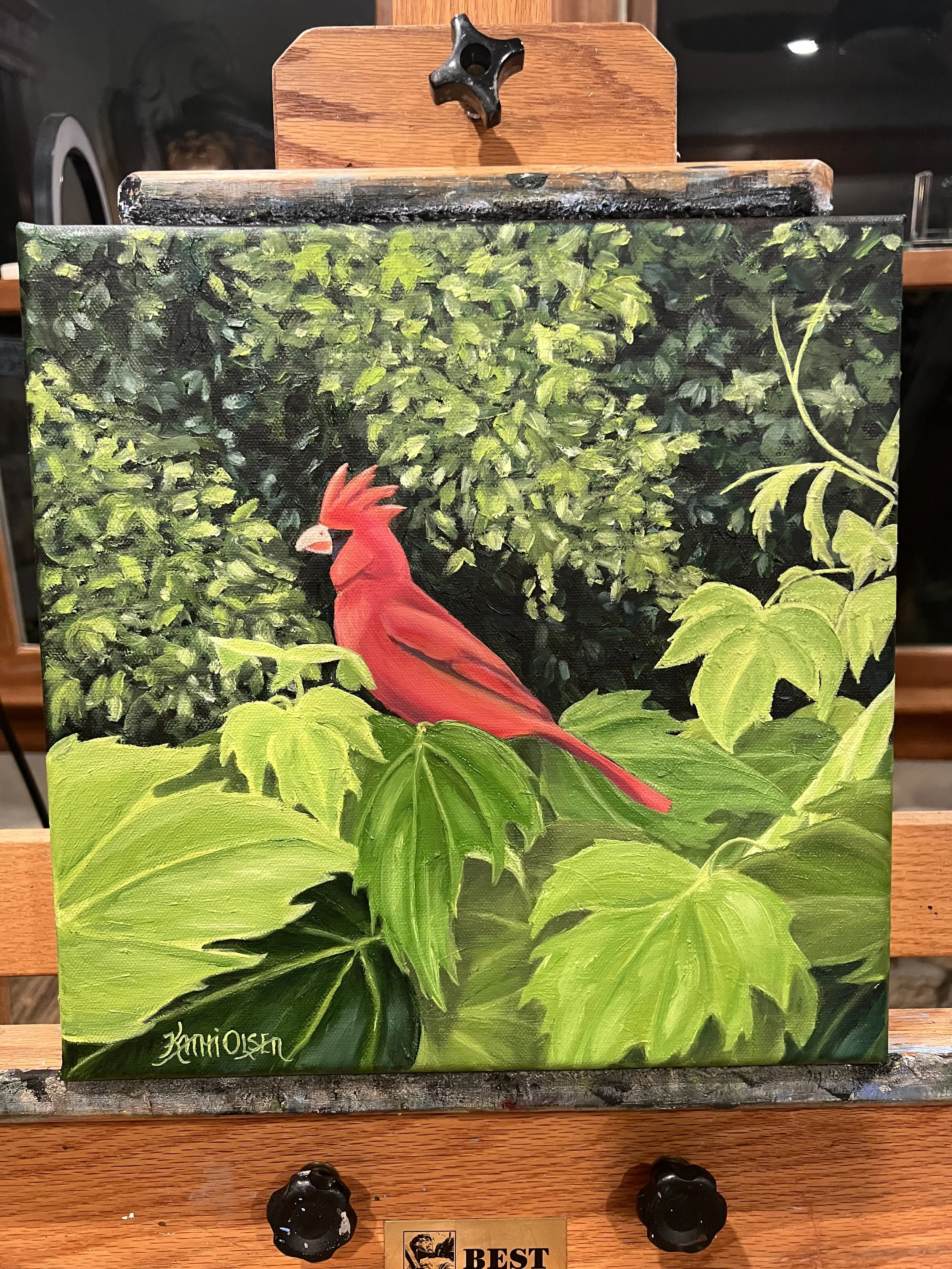 Cardinal On Grape Vines