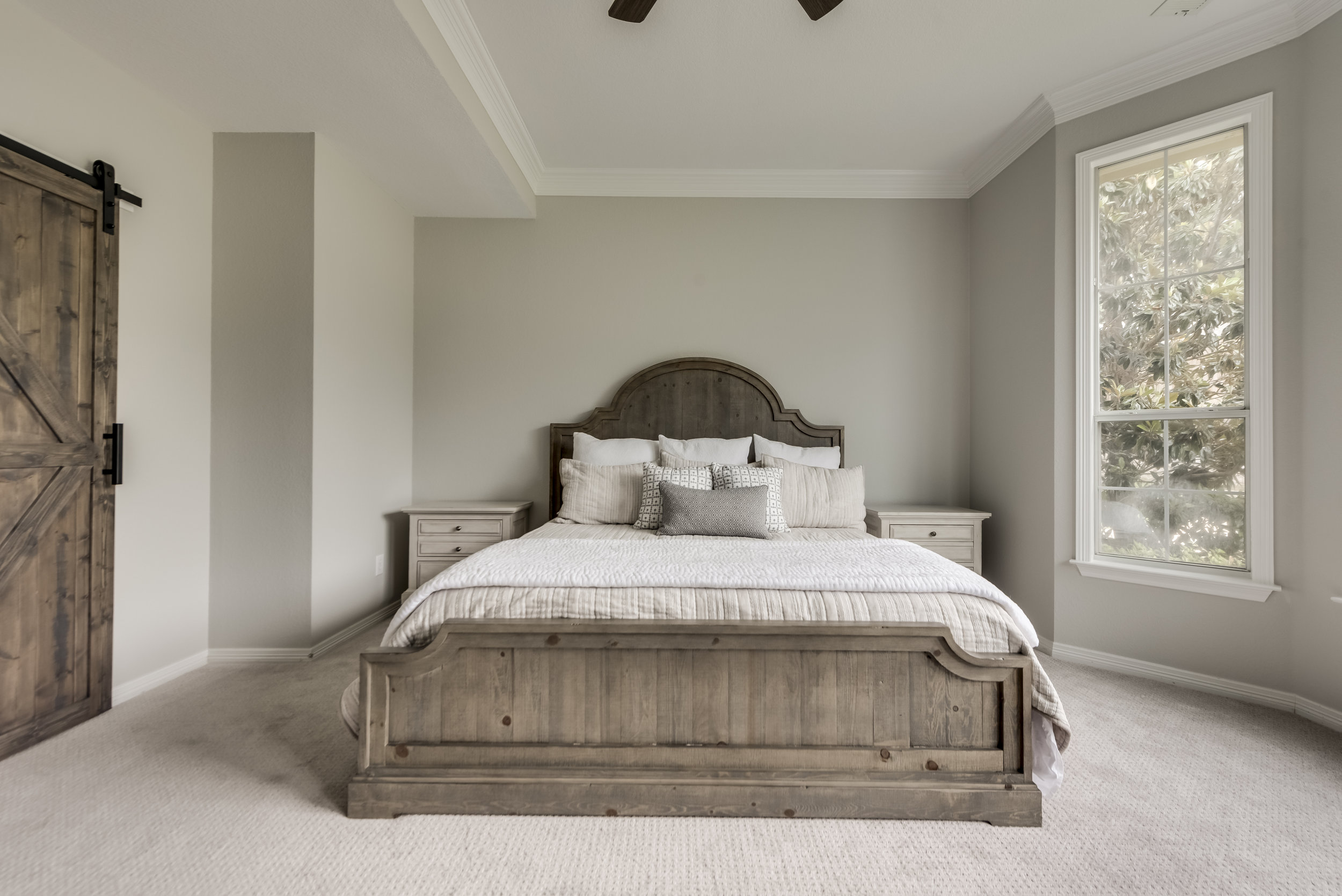 This bathroom remodel included new carpet in the bedroom and casing the windows. New furniture was purchased by the client.