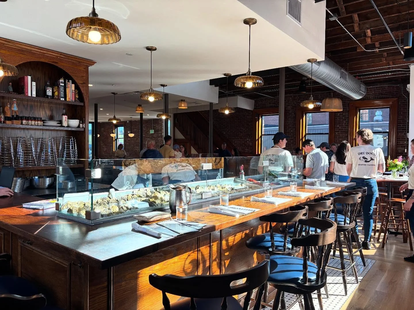 The Drydock is back 🎉 serving fresh seafood and the best views in Portland 🦪🌊 #portlandme #oysters