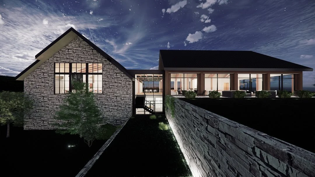 We are loving the contrasts between these team studies of a design-in-progress for a Gastronome Auto Barn 🦐🏎️🍷