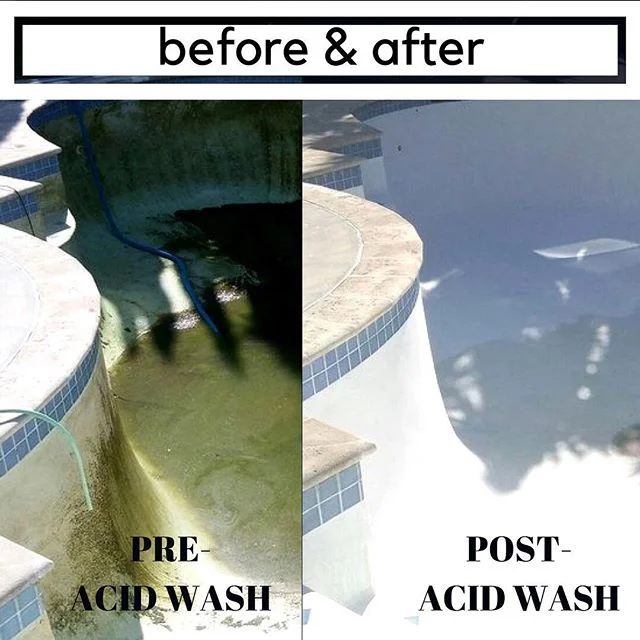 Before and after the acid wash #poolcleaning #greenpool #pooltime🏊